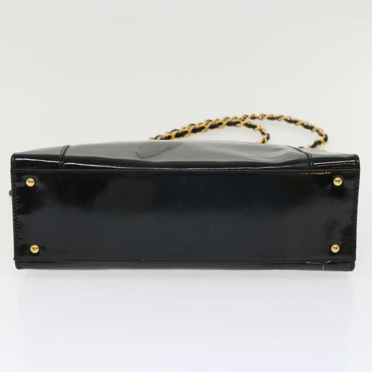 Chanel Chain Shoulder Bag Patent leather Black CC  bs6435