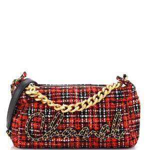 CHANEL Chain Signe Hobo Quilted Tweed Medium