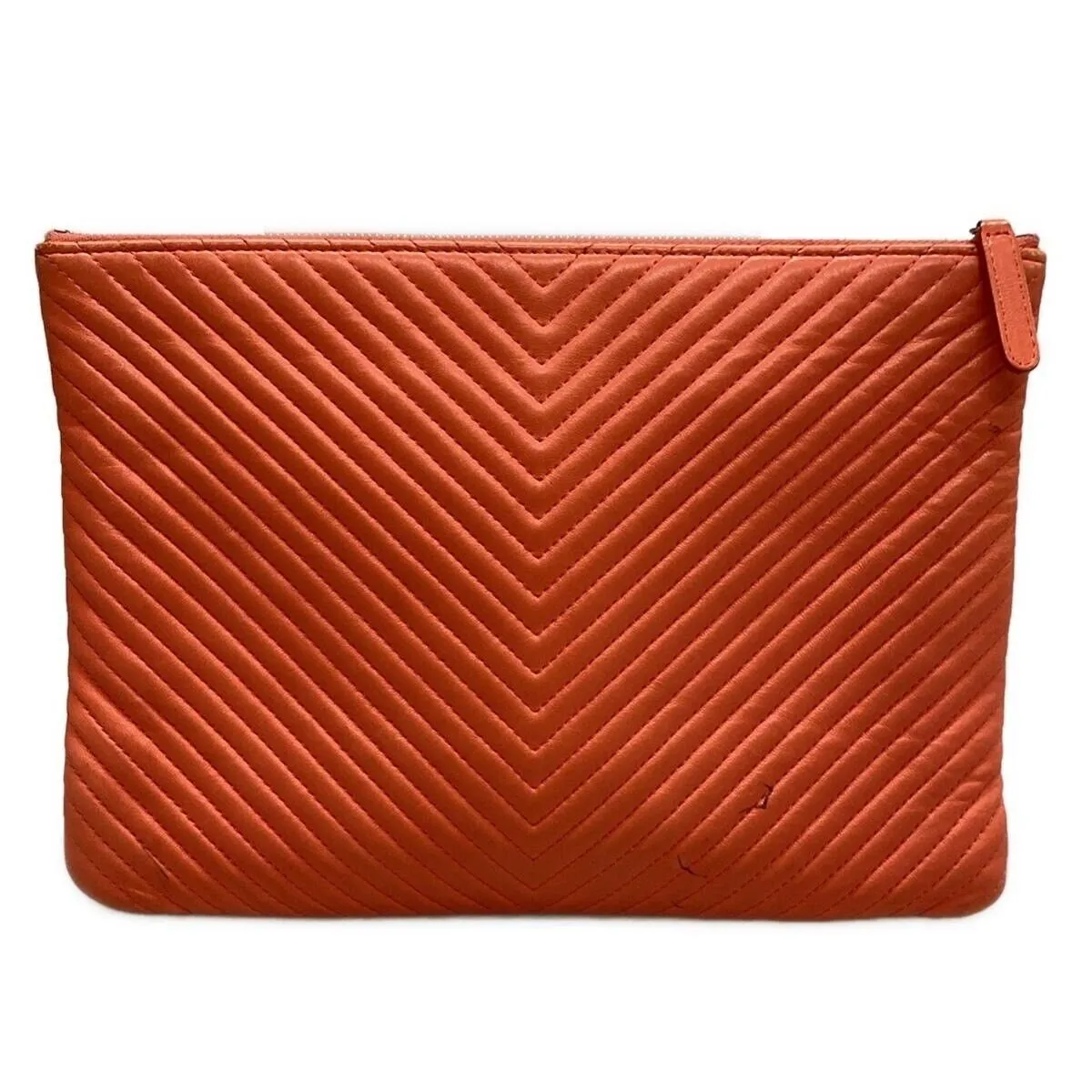 Chanel Chevron Quilting - Coral Red
