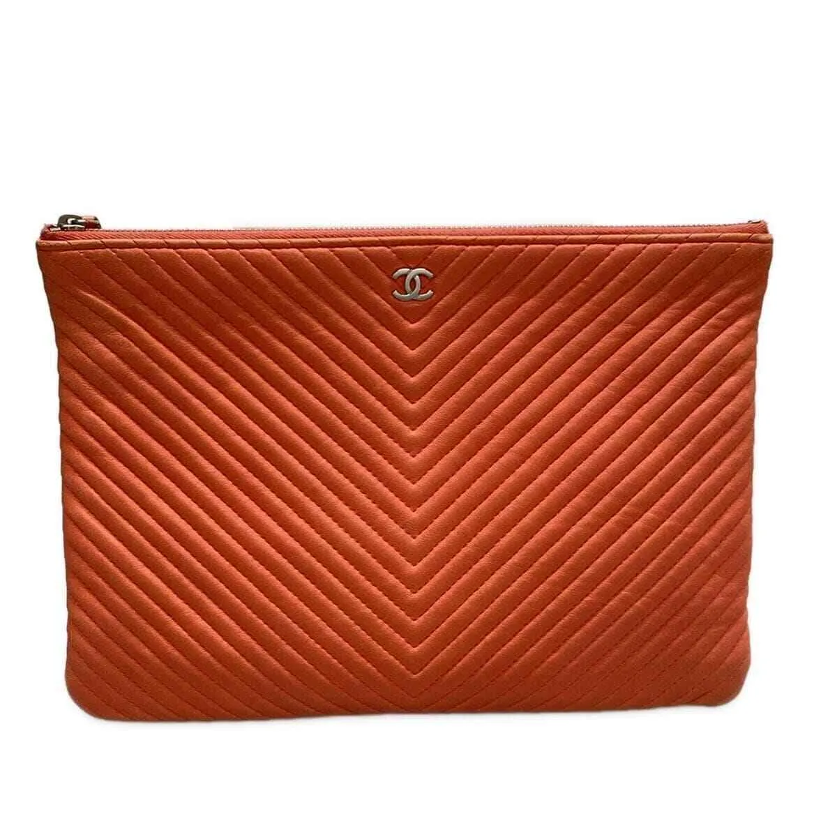 Chanel Chevron Quilting - Coral Red