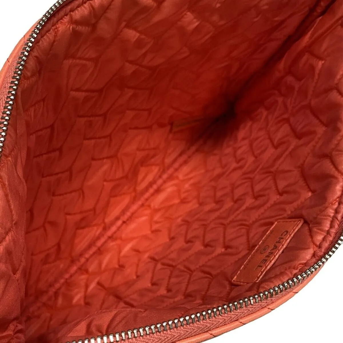 Chanel Chevron Quilting - Coral Red
