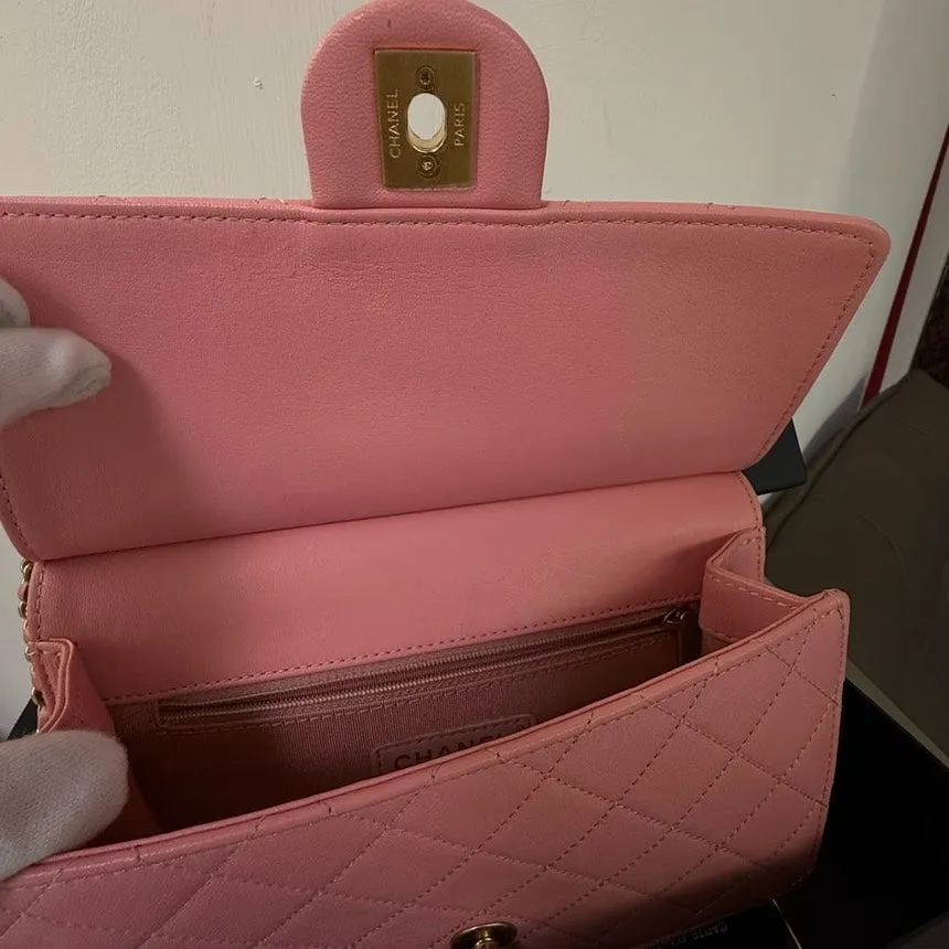 Chanel Classic Flap Pink Quilted Leather Shoulder Bag