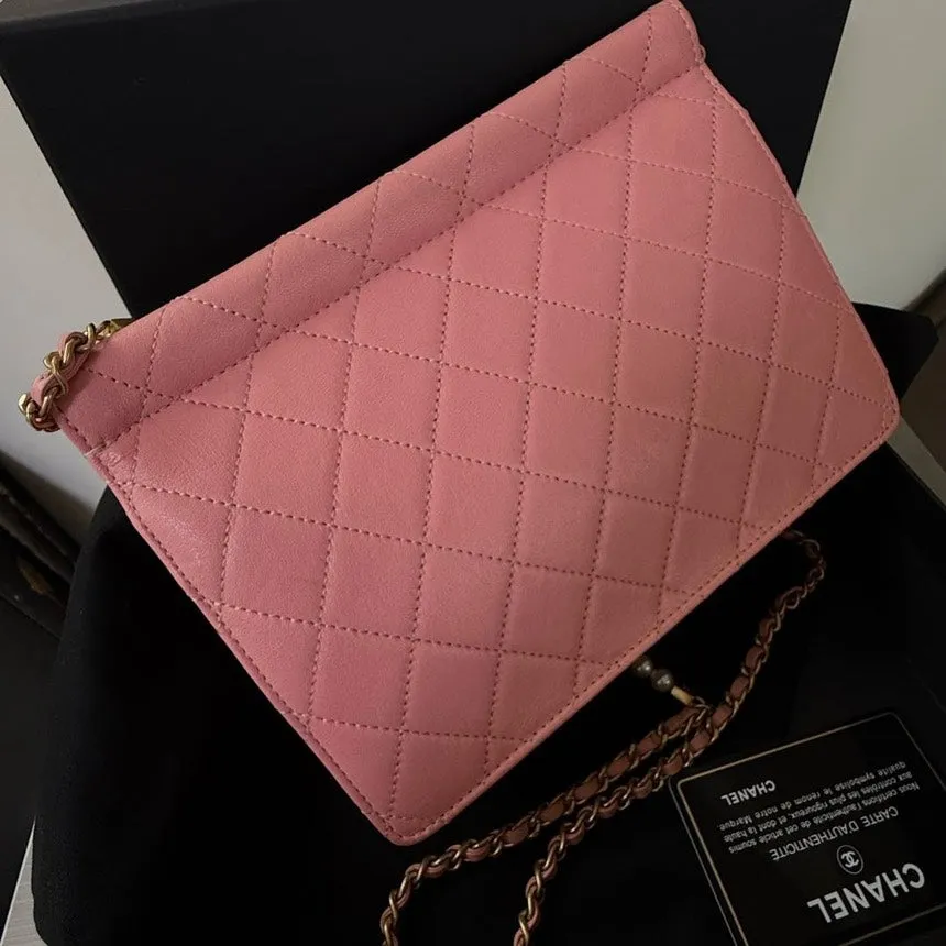 Chanel Classic Flap Pink Quilted Leather Shoulder Bag
