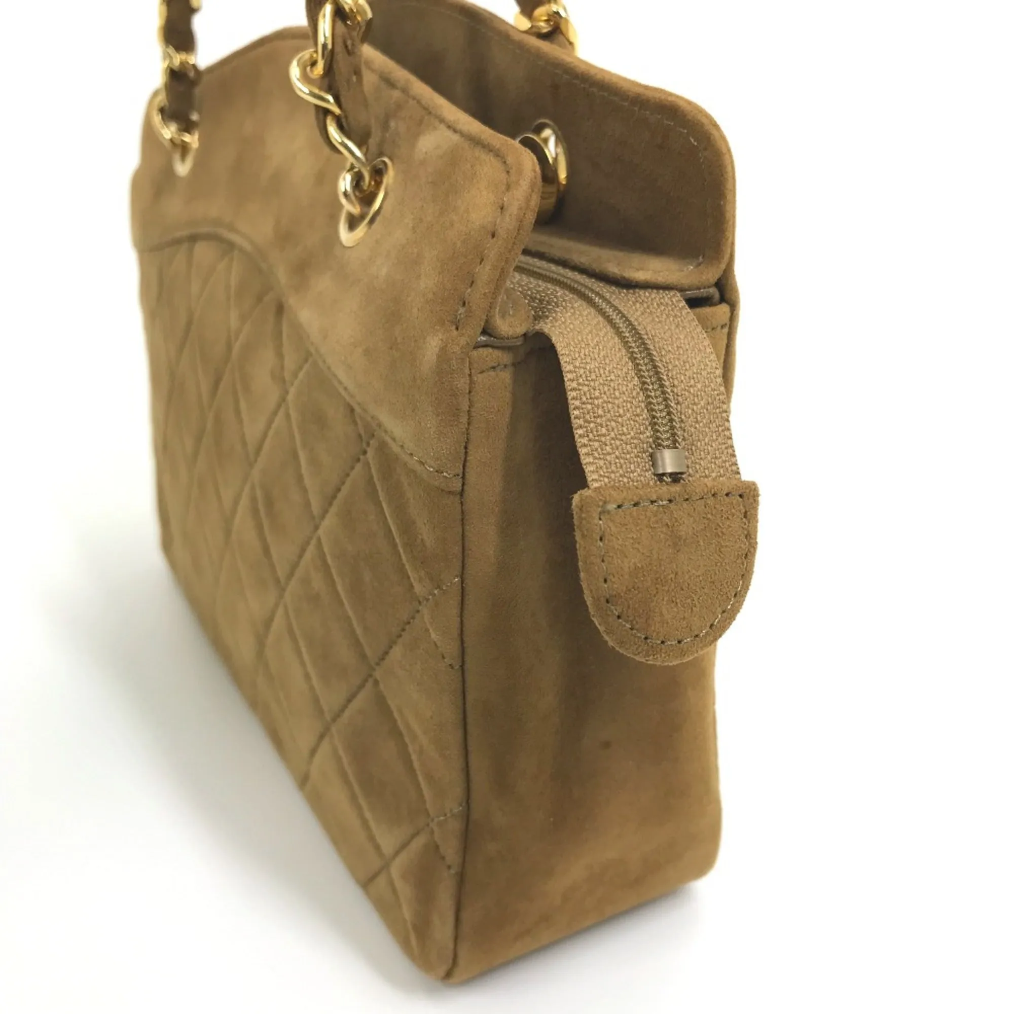 Chanel Coco Charm Bag Double Chain Pouch Bag Hand Bag Brown GoldHardware