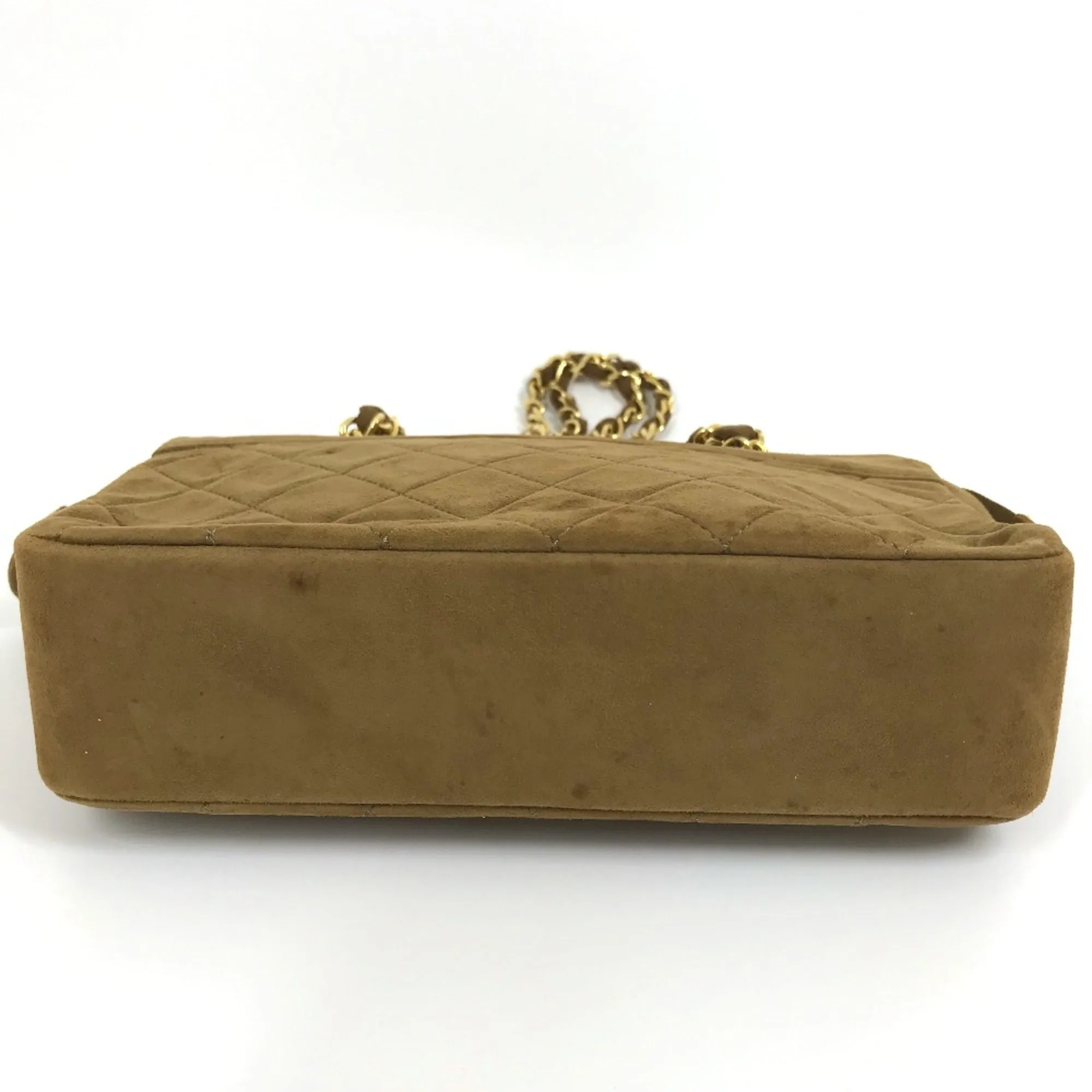 Chanel Coco Charm Bag Double Chain Pouch Bag Hand Bag Brown GoldHardware
