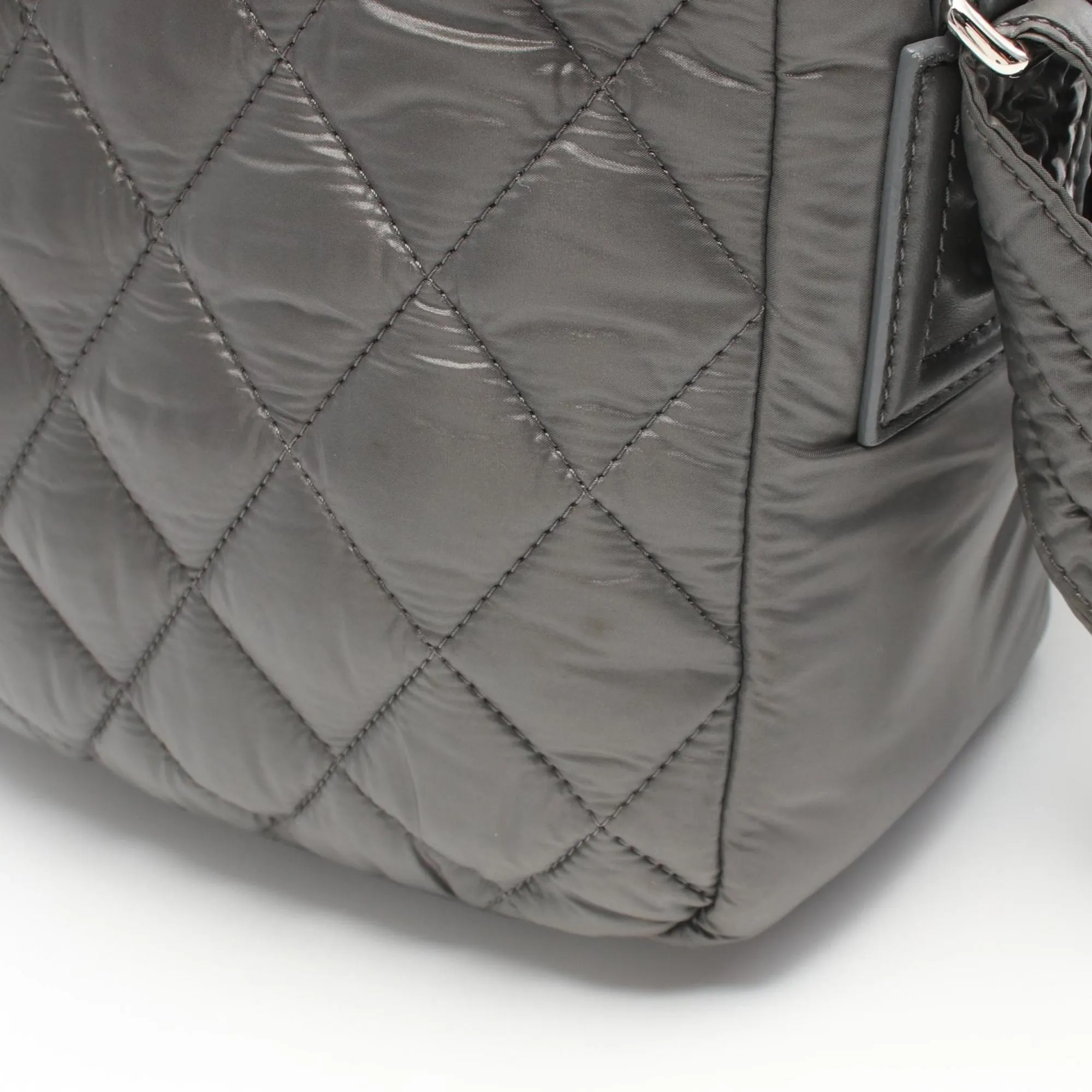CHANEL Coco Cocoon Small Shoulder Bag Nylon Leather Women's Green 8616