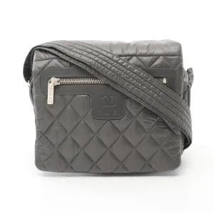 CHANEL Coco Cocoon Small Shoulder Bag Nylon Leather Women's Green 8616