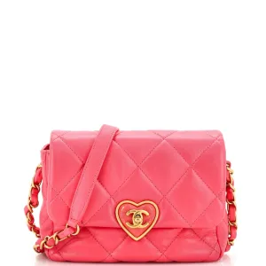 CHANEL Coco Love CC Heart Flap Bag Quilted Lambskin Mini