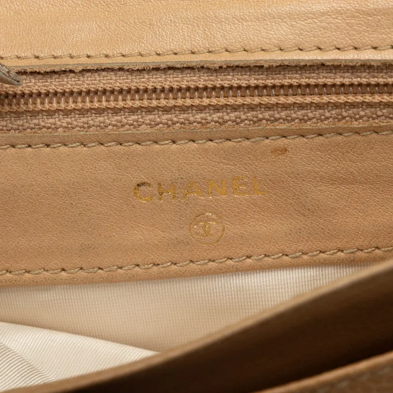 Chanel Cocomark Double Folded Wallet Beige Caviar   CHANEL