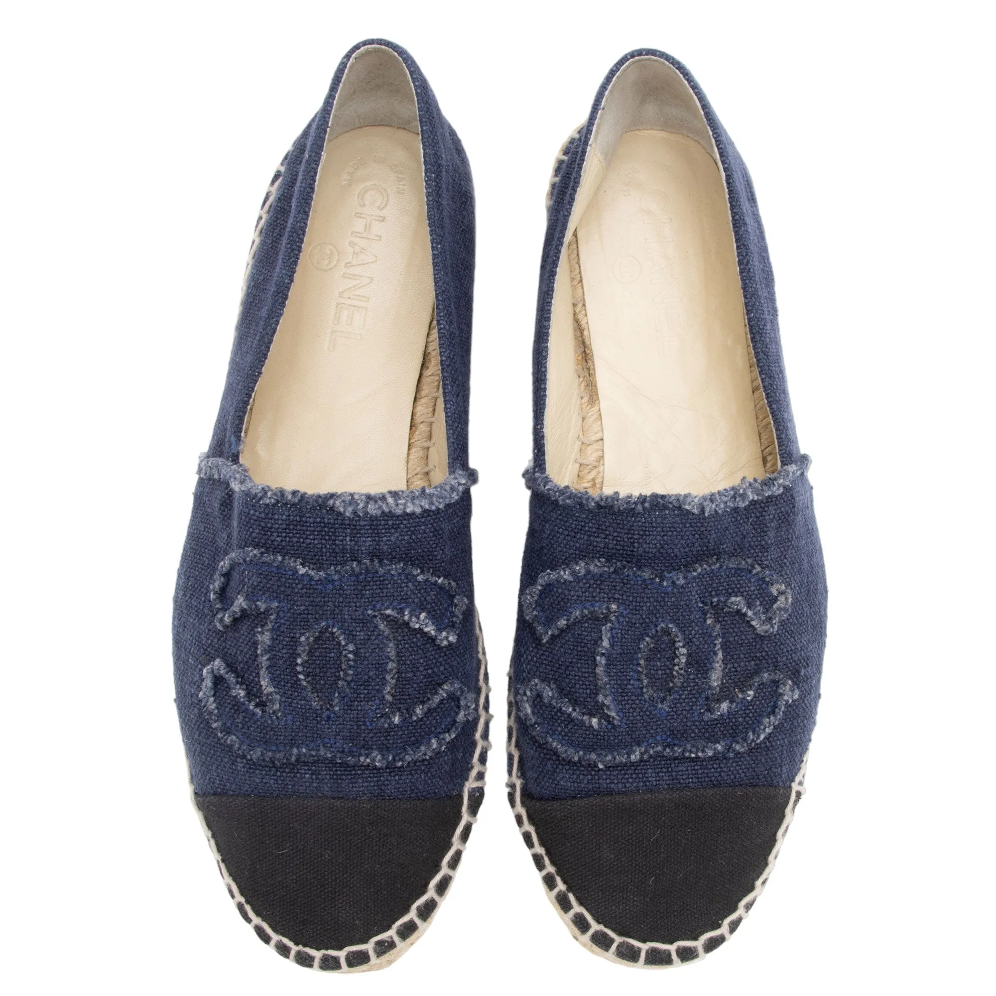 Chanel Denim CC Espadrilles - Size 10 / 40 (SHF-STpOSn)
