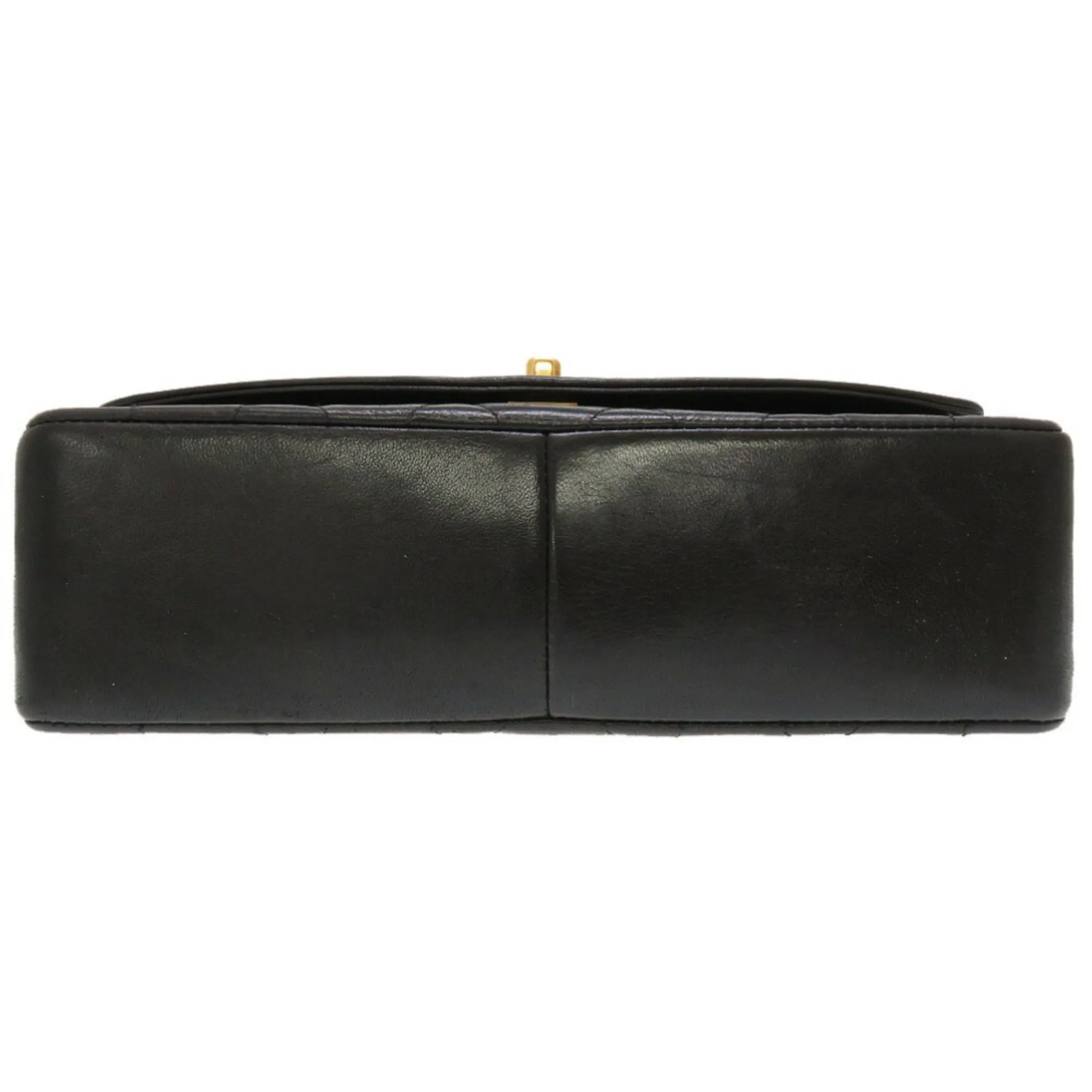 Chanel Diana Matelasse 25 Lambskin Black Gold Chain Shoulder Bag Coco Mark