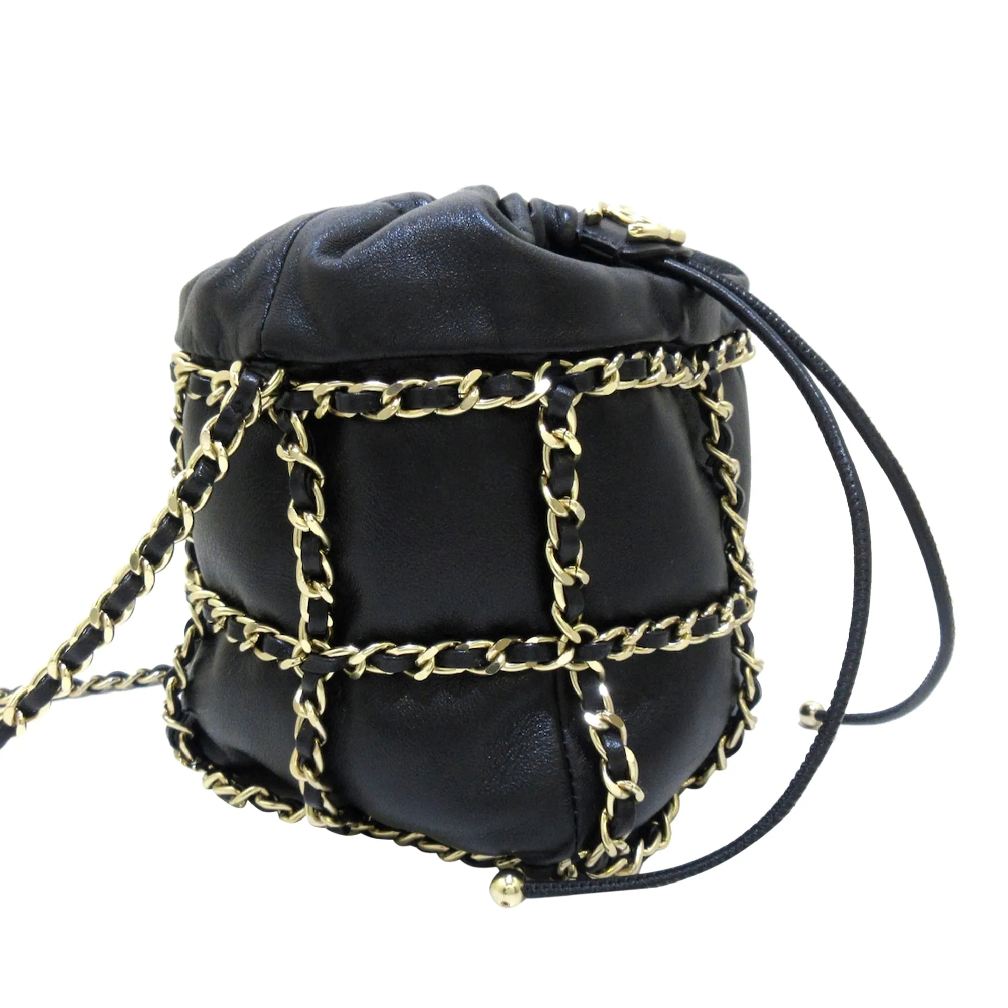 Chanel Drawstring Cage Chain Black bag
