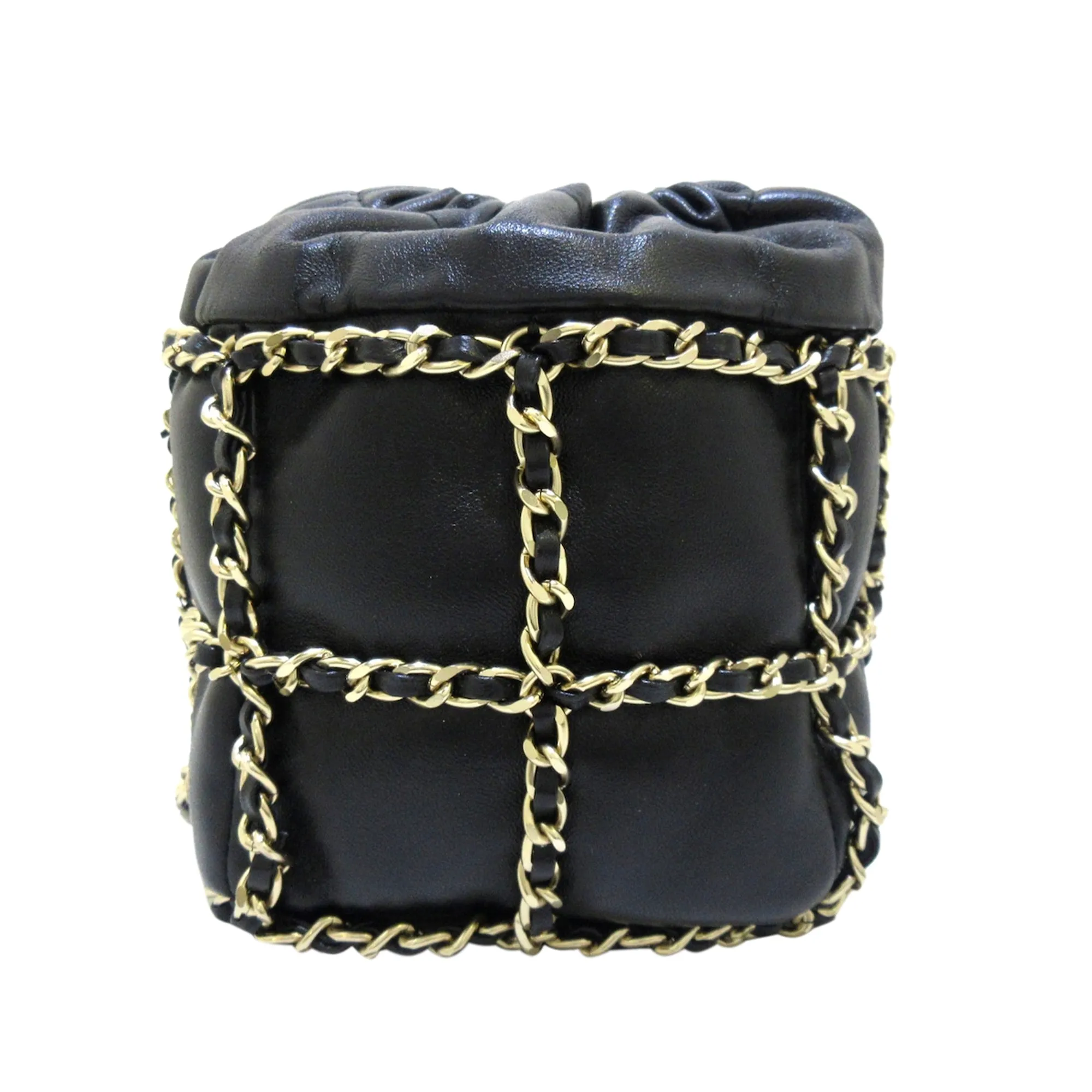 Chanel Drawstring Cage Chain Black bag