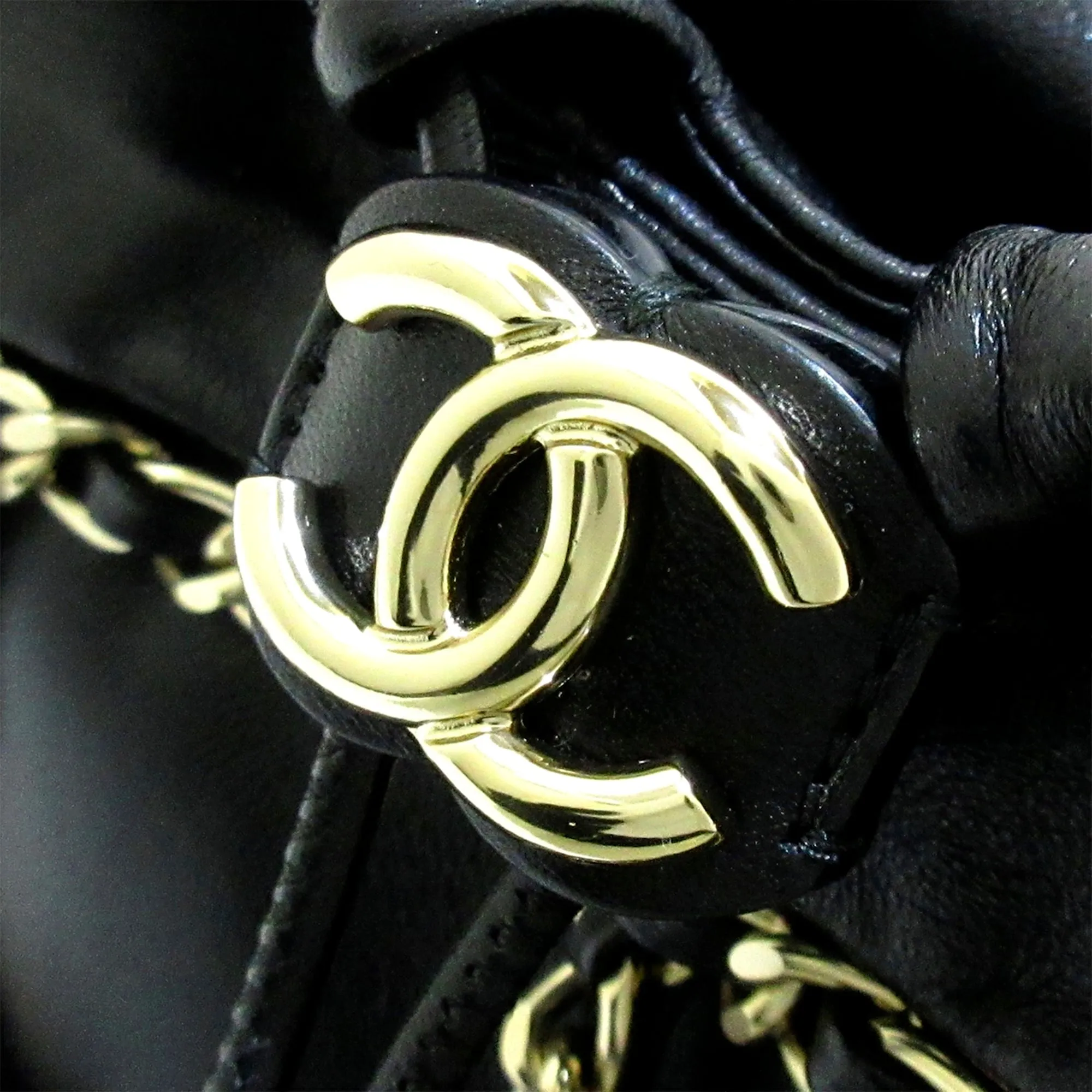 Chanel Drawstring Cage Chain Black bag