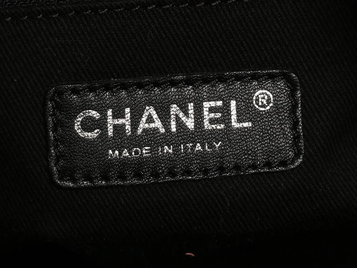 Chanel Extra Large Cream Crinkled Calfskin Bowler