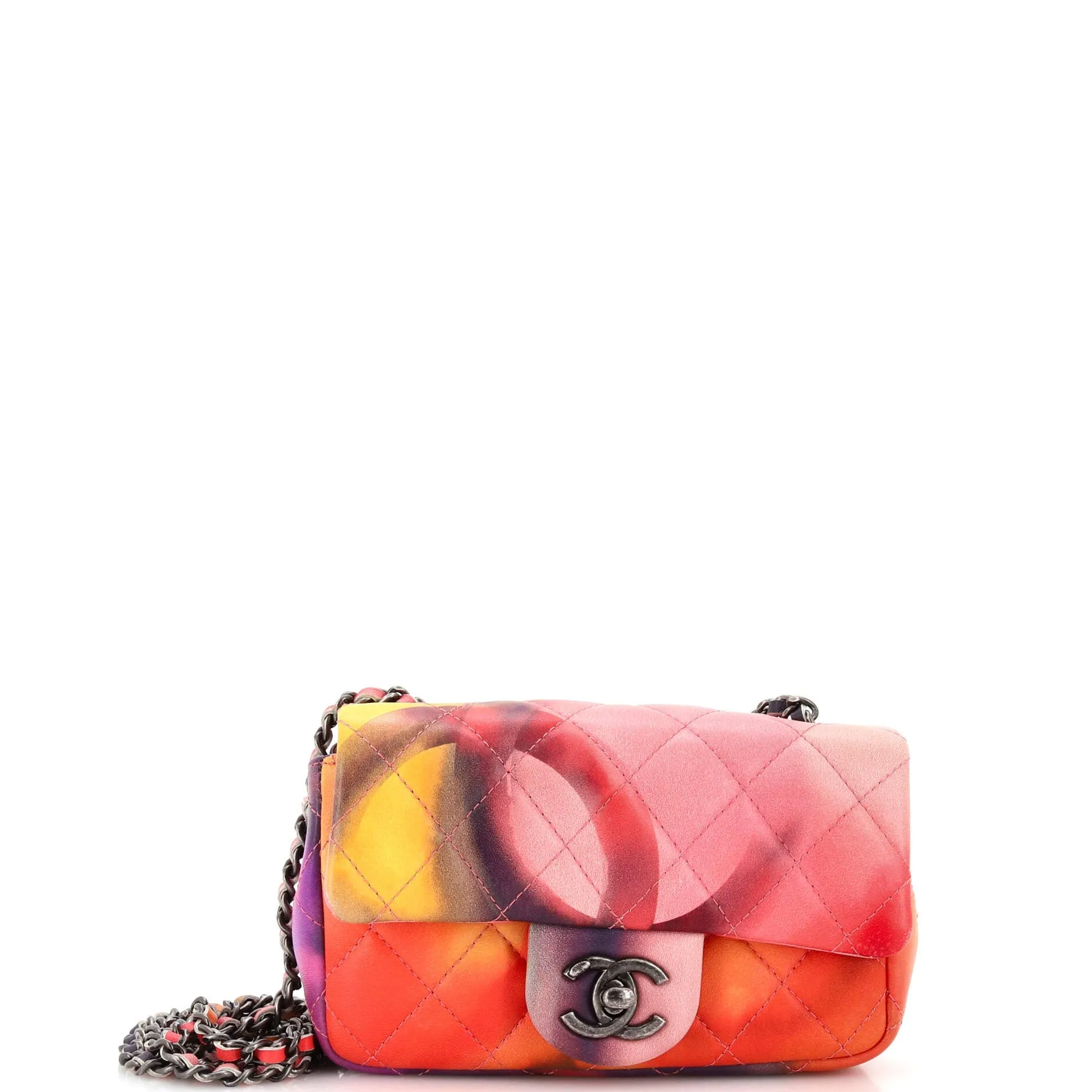 CHANEL Flower Power Flap Bag Quilted Lambskin Extra Mini