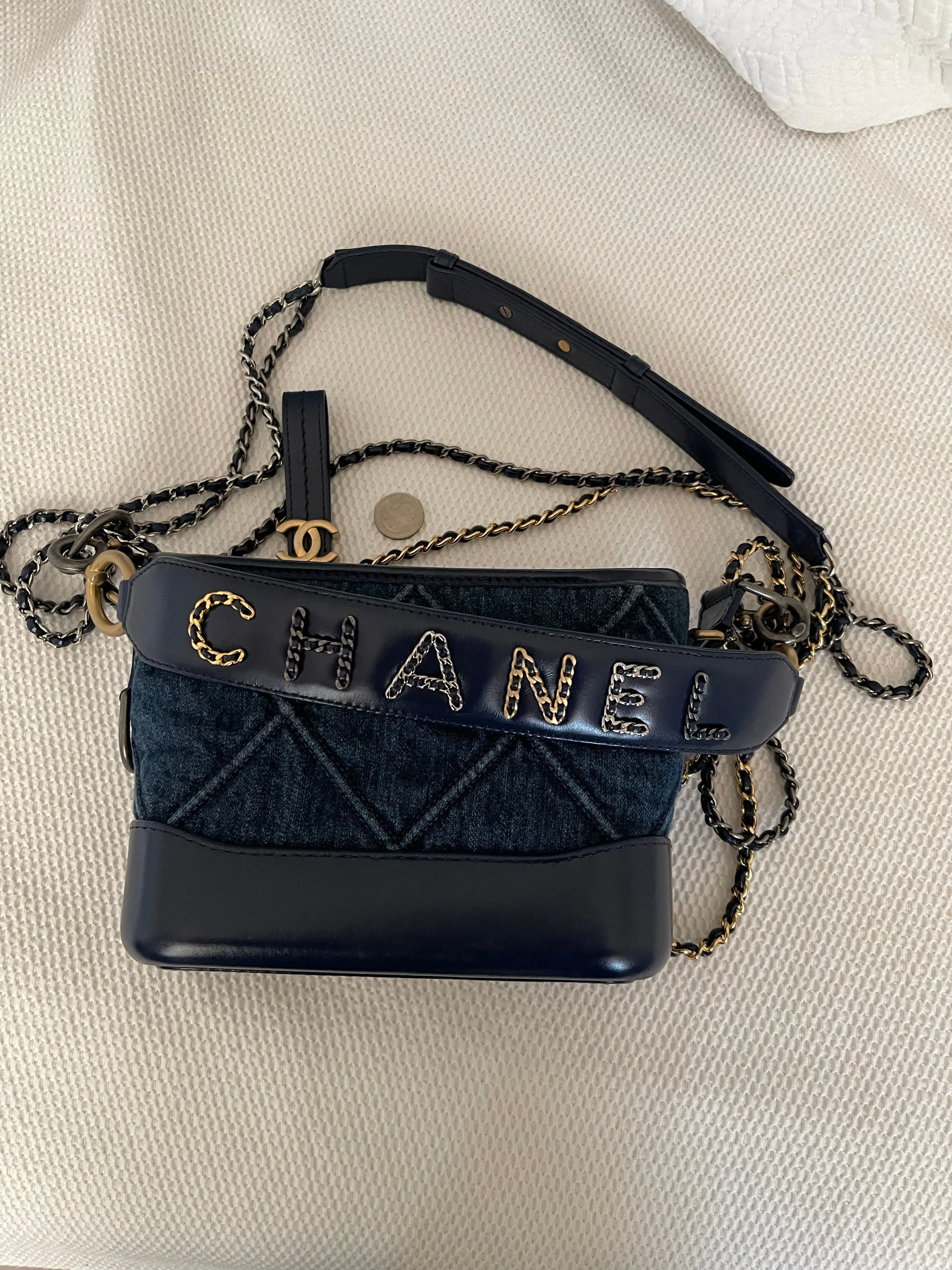 Chanel Gabrielle Small Denim Blue Crossbody Bag!