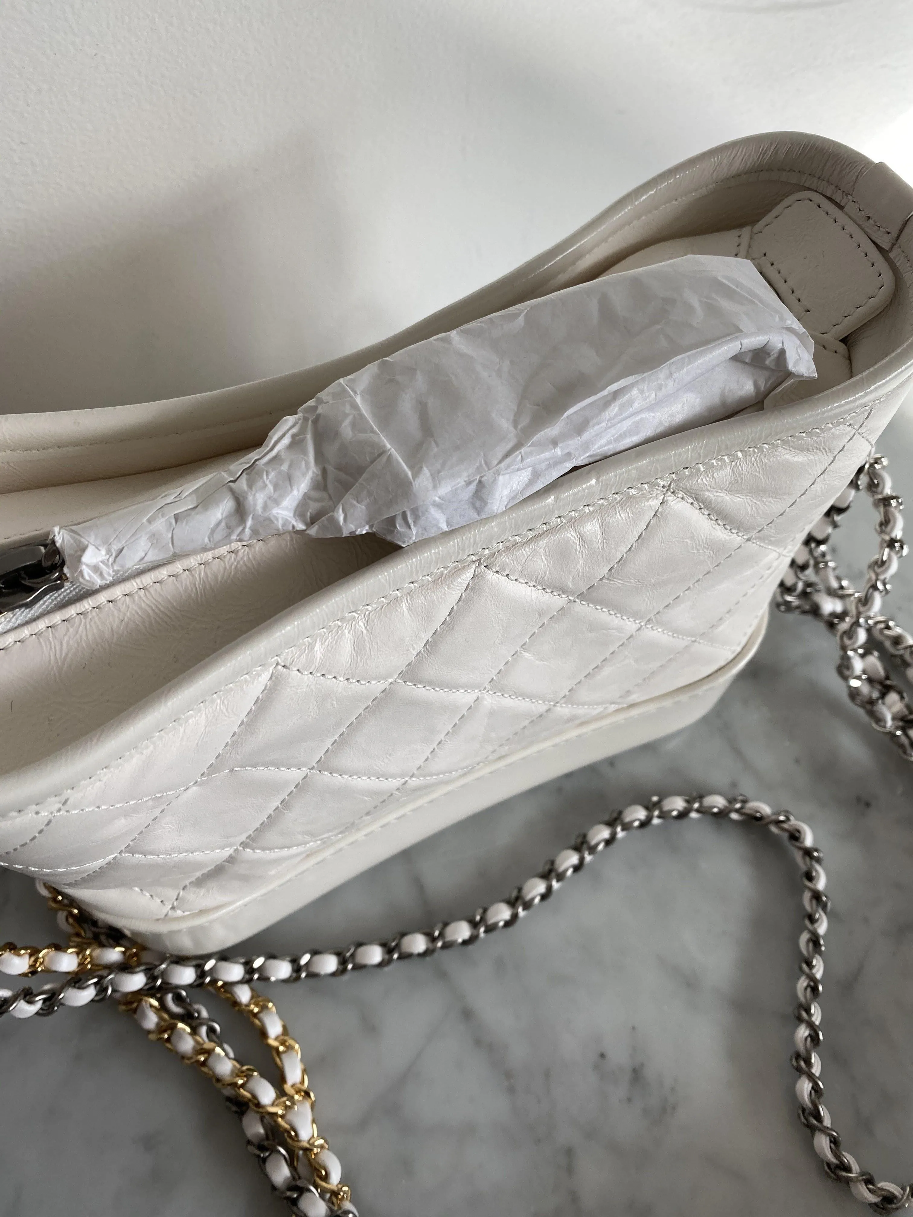 Chanel Gabrielle White Small Hobo Bag