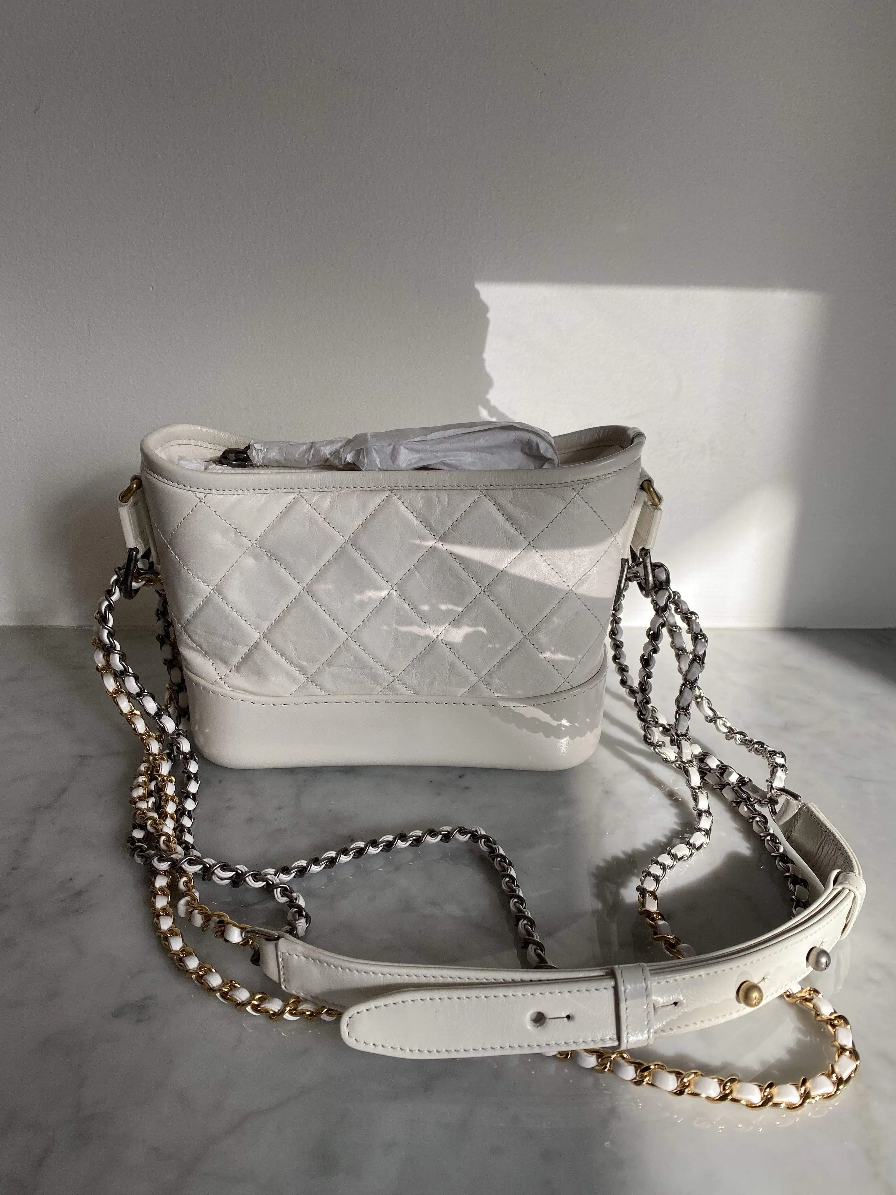 Chanel Gabrielle White Small Hobo Bag