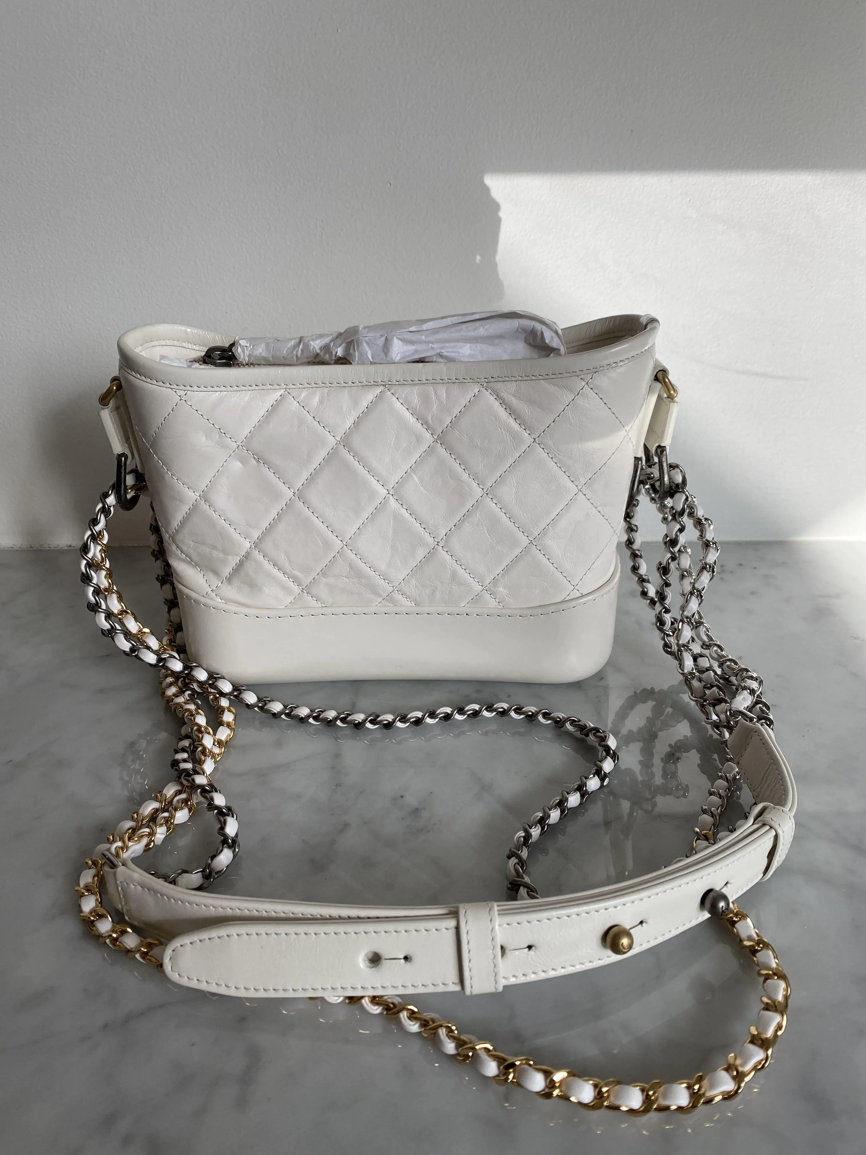 Chanel Gabrielle White Small Hobo Bag