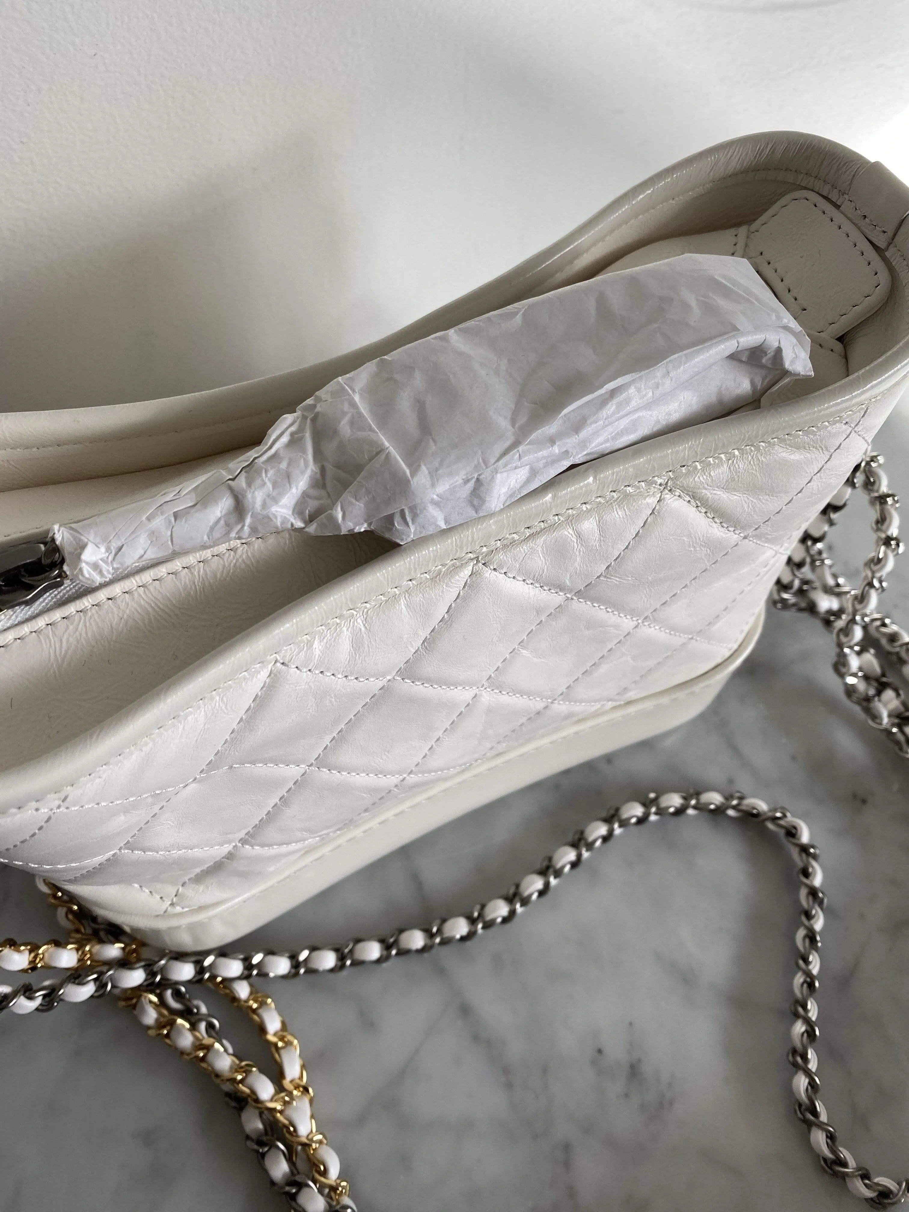 Chanel Gabrielle White Small Hobo Bag