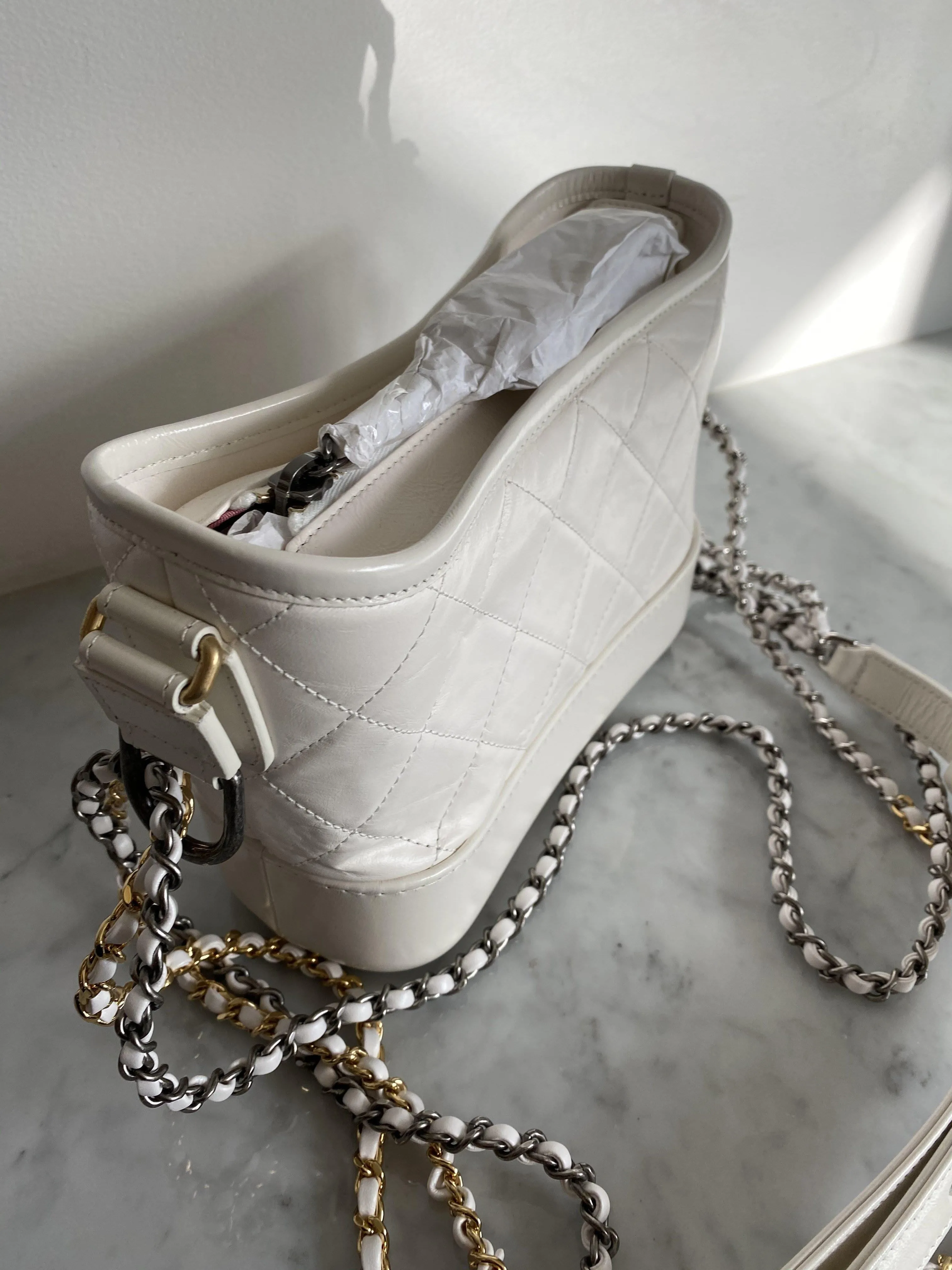 Chanel Gabrielle White Small Hobo Bag