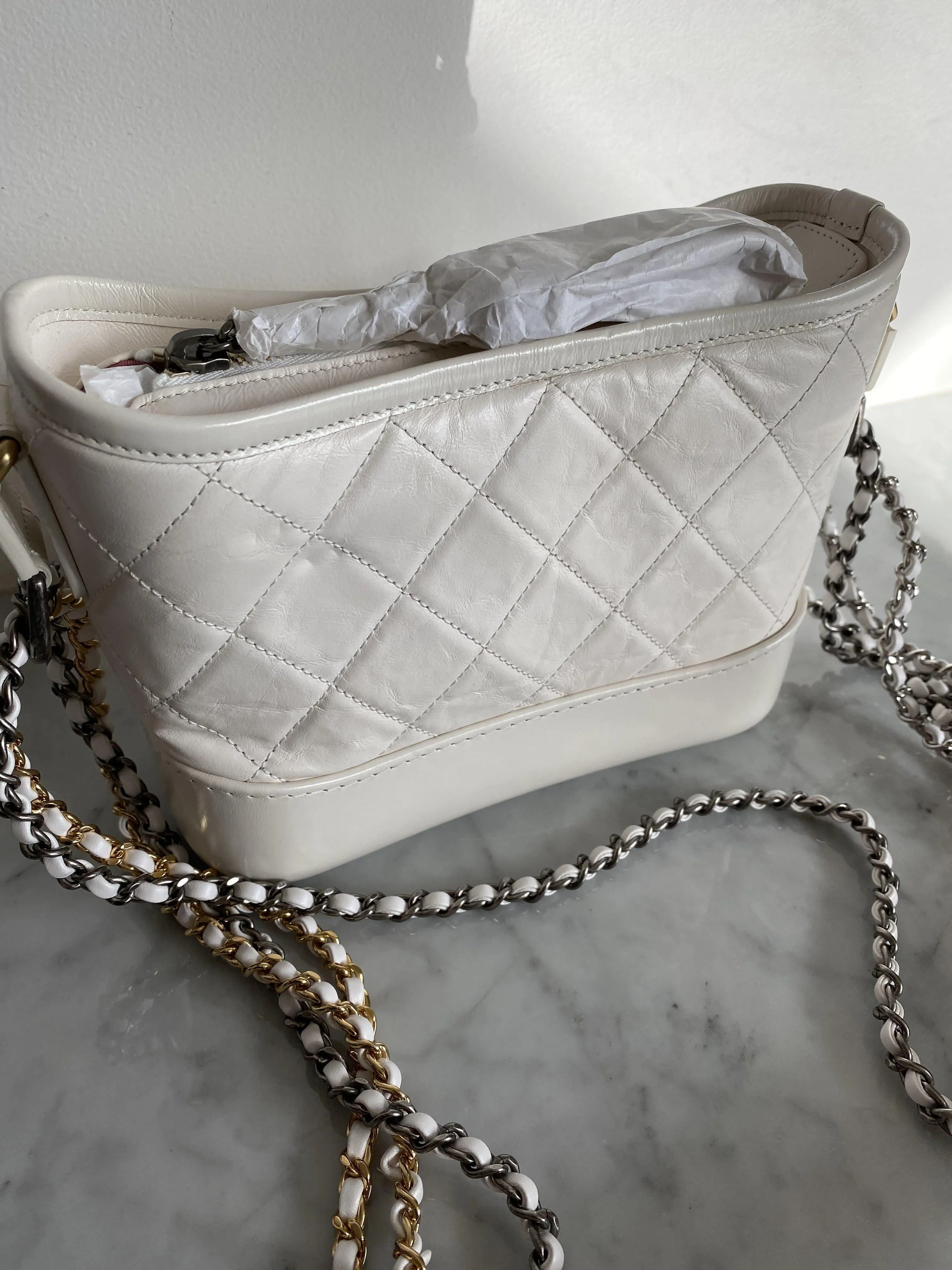 Chanel Gabrielle White Small Hobo Bag