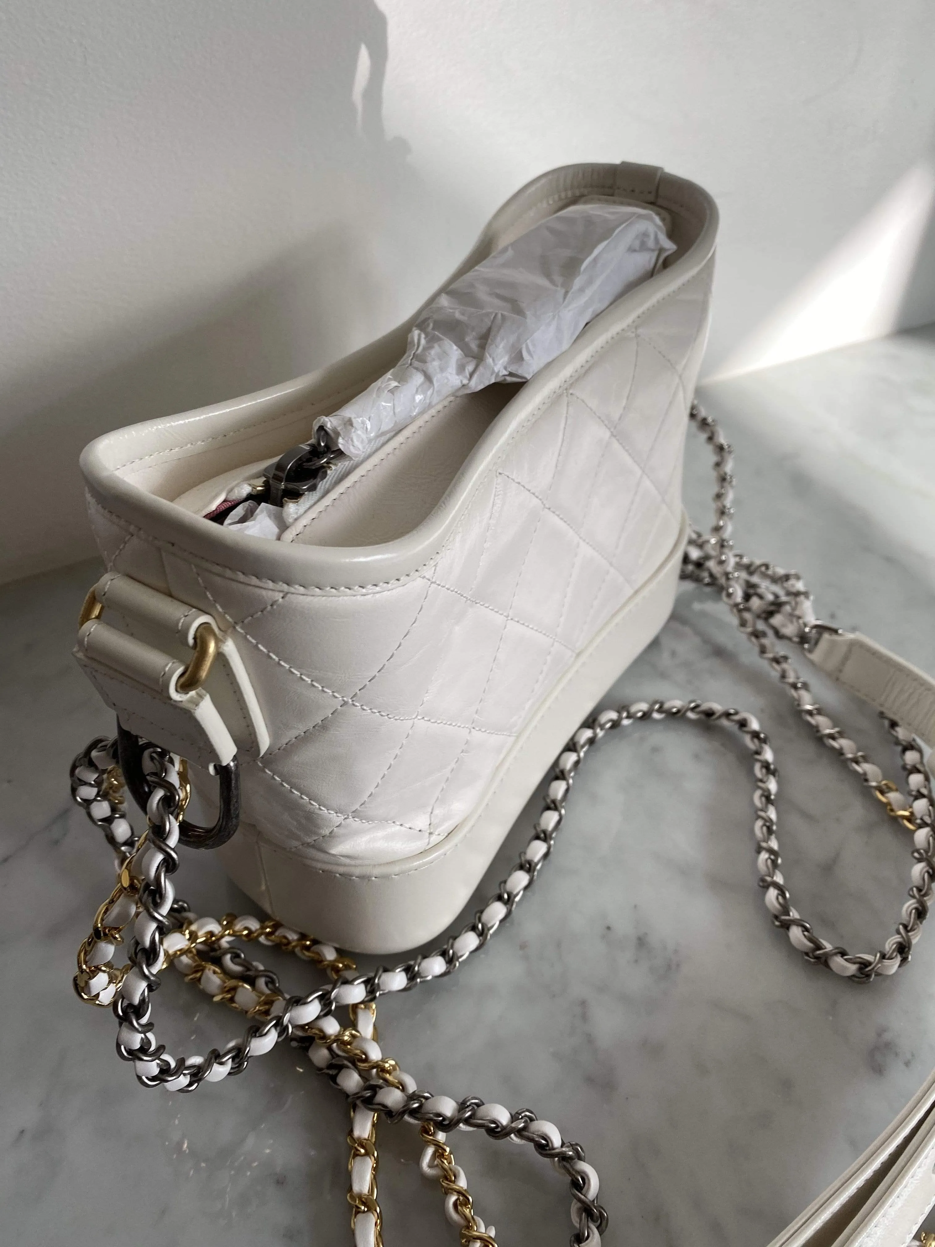 Chanel Gabrielle White Small Hobo Bag