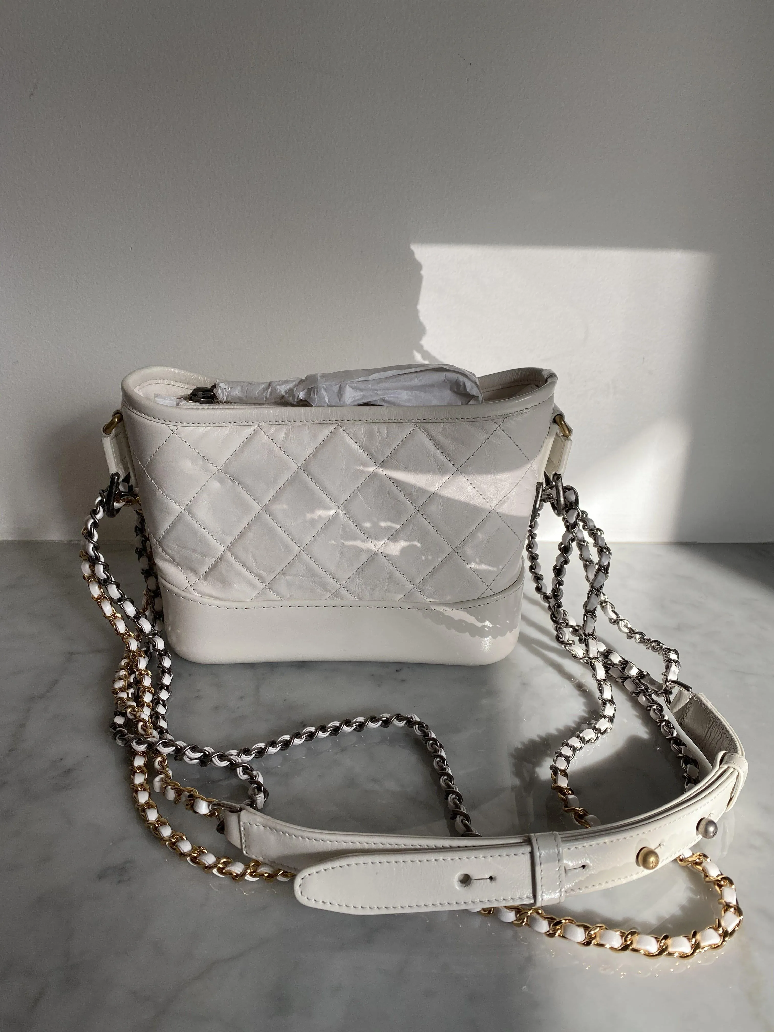 Chanel Gabrielle White Small Hobo Bag