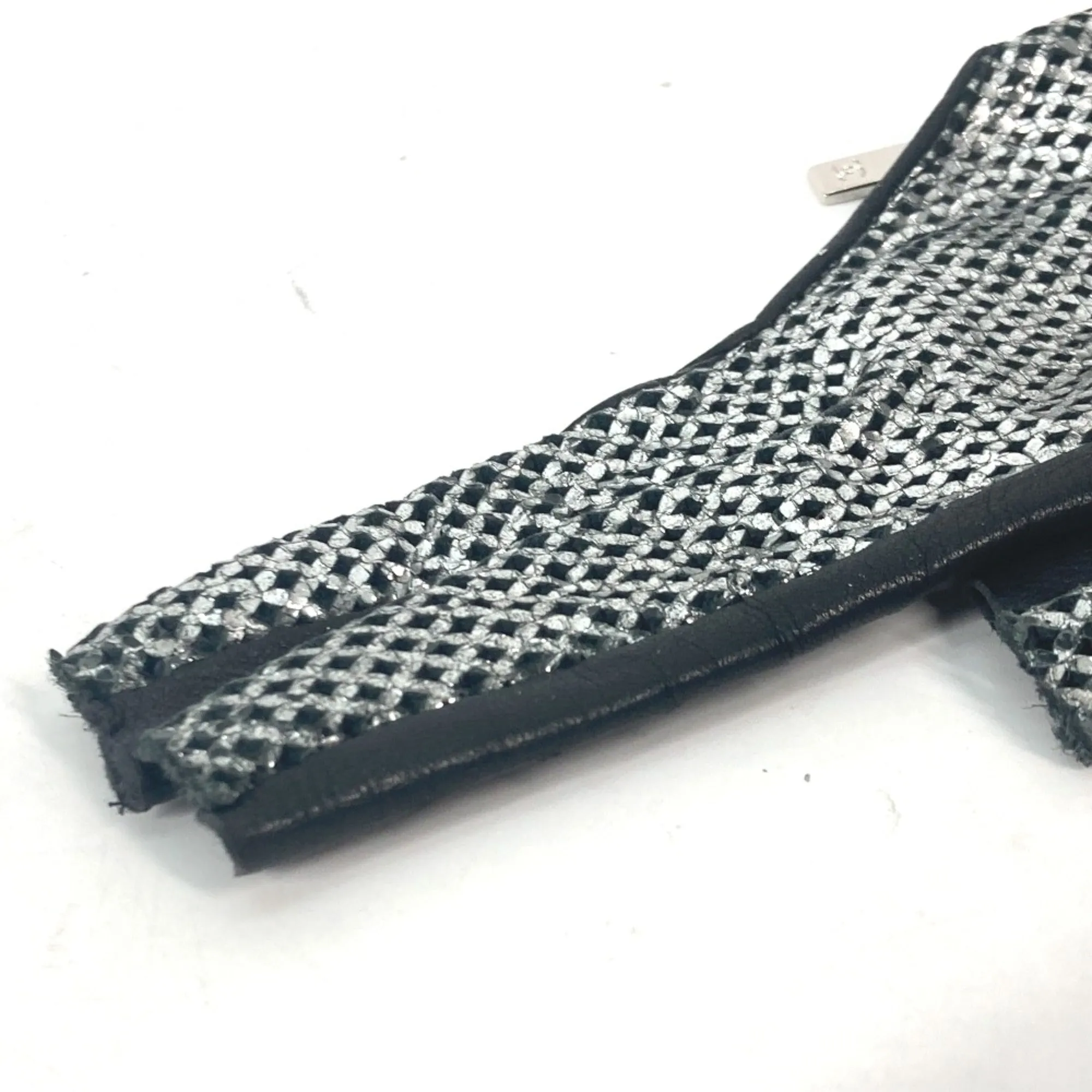 Chanel Glove Mesh gloves Black Silver