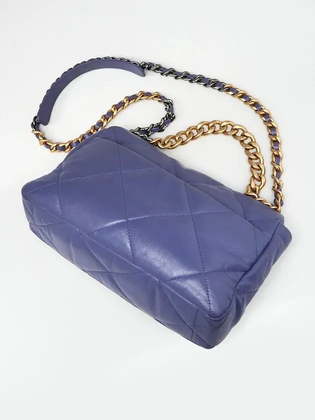 CHANEL GOATSKIN QUILTED LARGE CHANEL 19 FLAP BAG