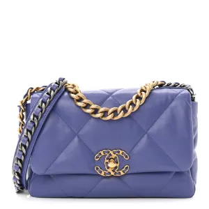 CHANEL GOATSKIN QUILTED LARGE CHANEL 19 FLAP BAG