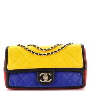 CHANEL Graphic Flap Bag Quilted Calfskin Medium