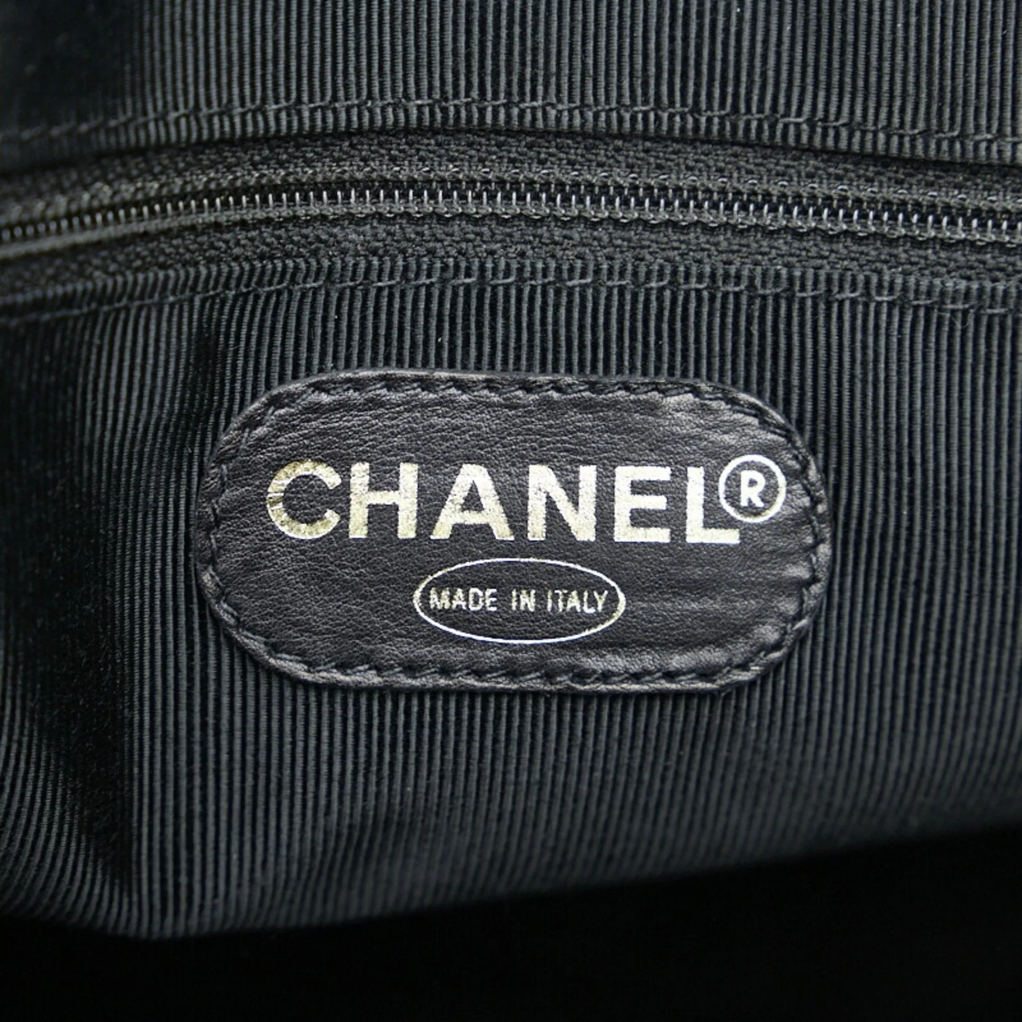 Chanel here mark chain Tote Bag shoulder black caviar skin ladies