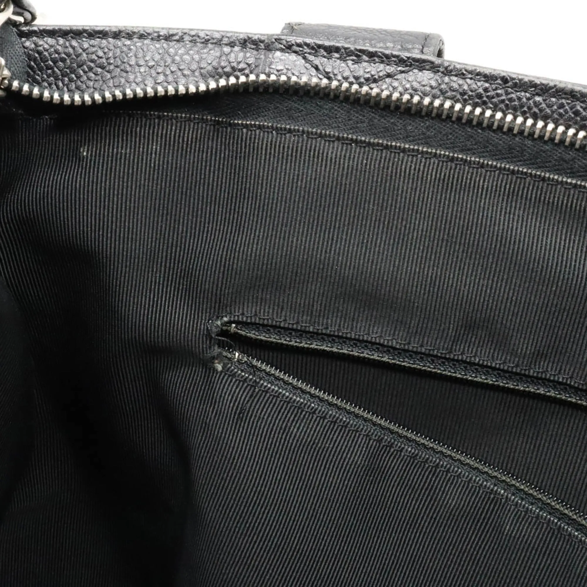 Chanel here mark Tote Bag shoulder caviar skin black