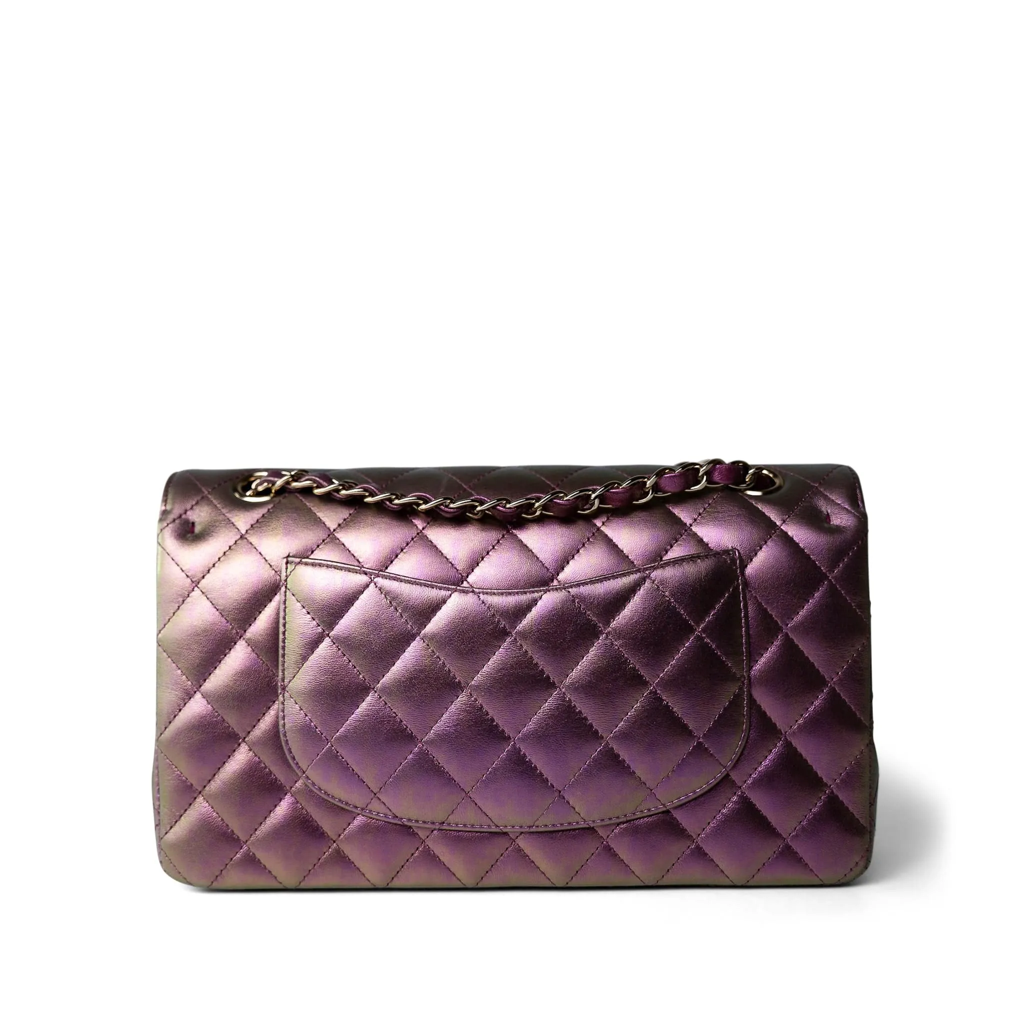 CHANEL IRIDESCENT MEDIUM QUILTED LAMBSKIN DOUBLE FLAP BAG