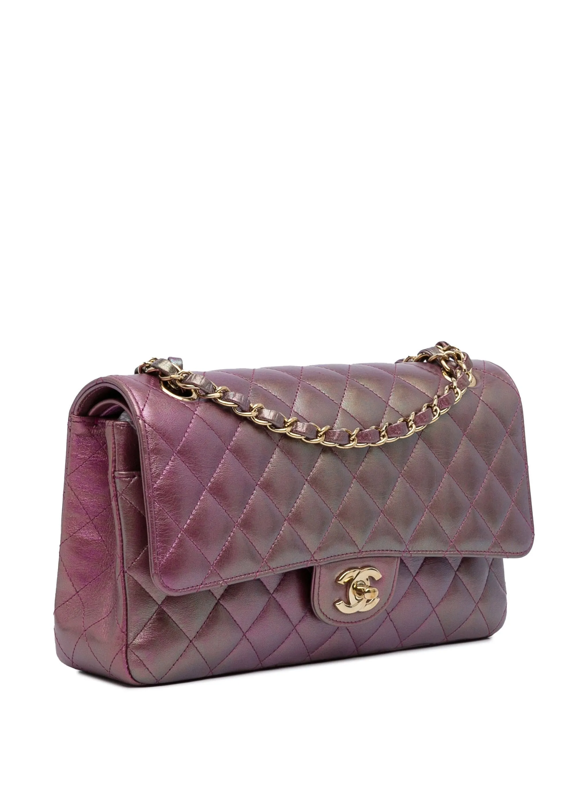 CHANEL IRIDESCENT MEDIUM QUILTED LAMBSKIN DOUBLE FLAP BAG