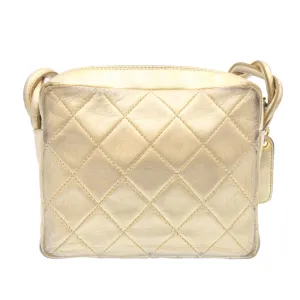 Chanel Lamb Skin Matelasse Shoulder Bag Gold CC  am1684gA