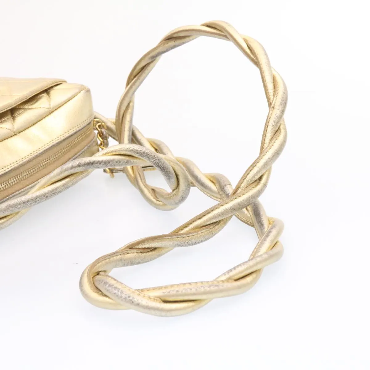 Chanel Lamb Skin Matelasse Shoulder Bag Gold CC  am1684gA