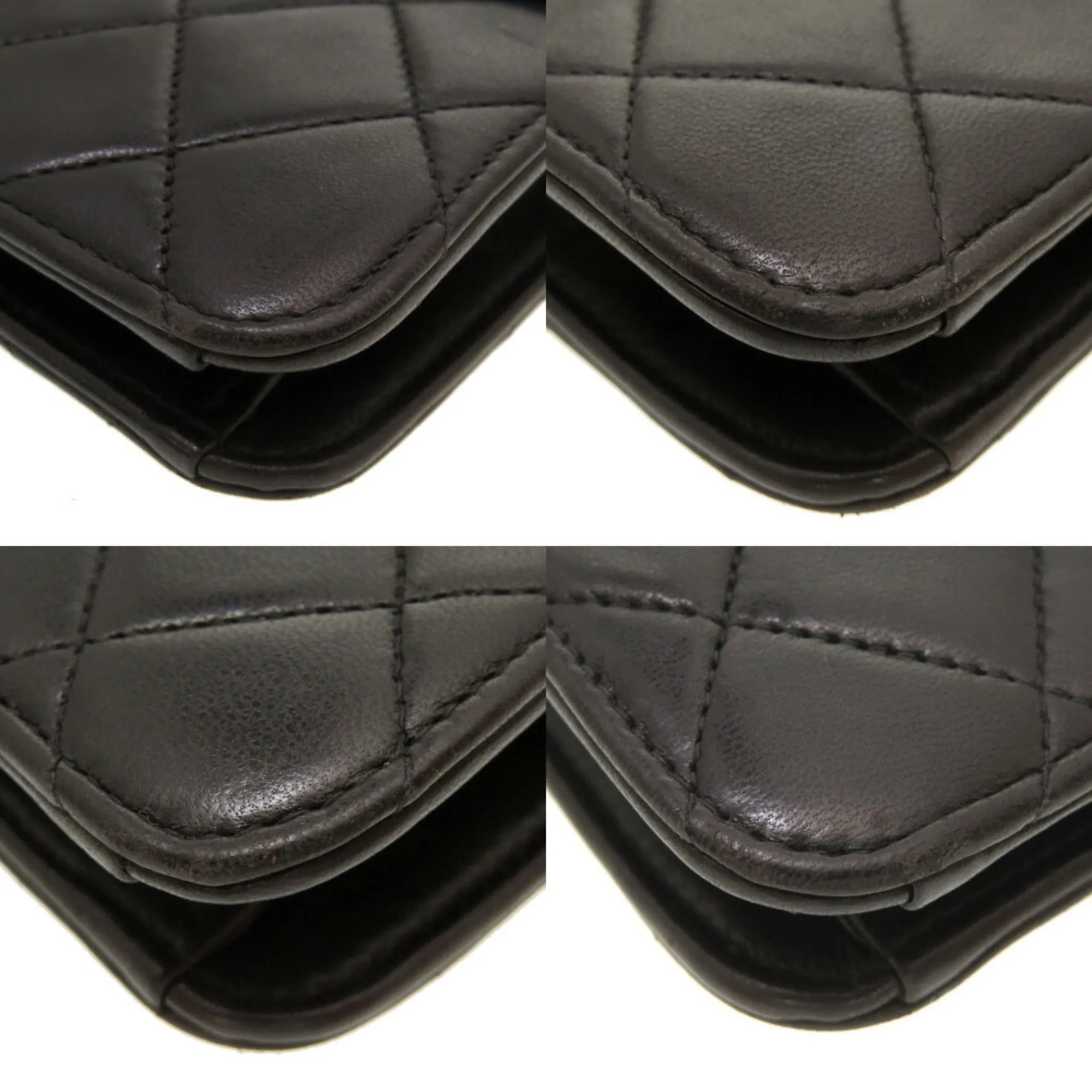Chanel Lambskin Black Matelasse No. 3 Gold Chain Shoulder Bag