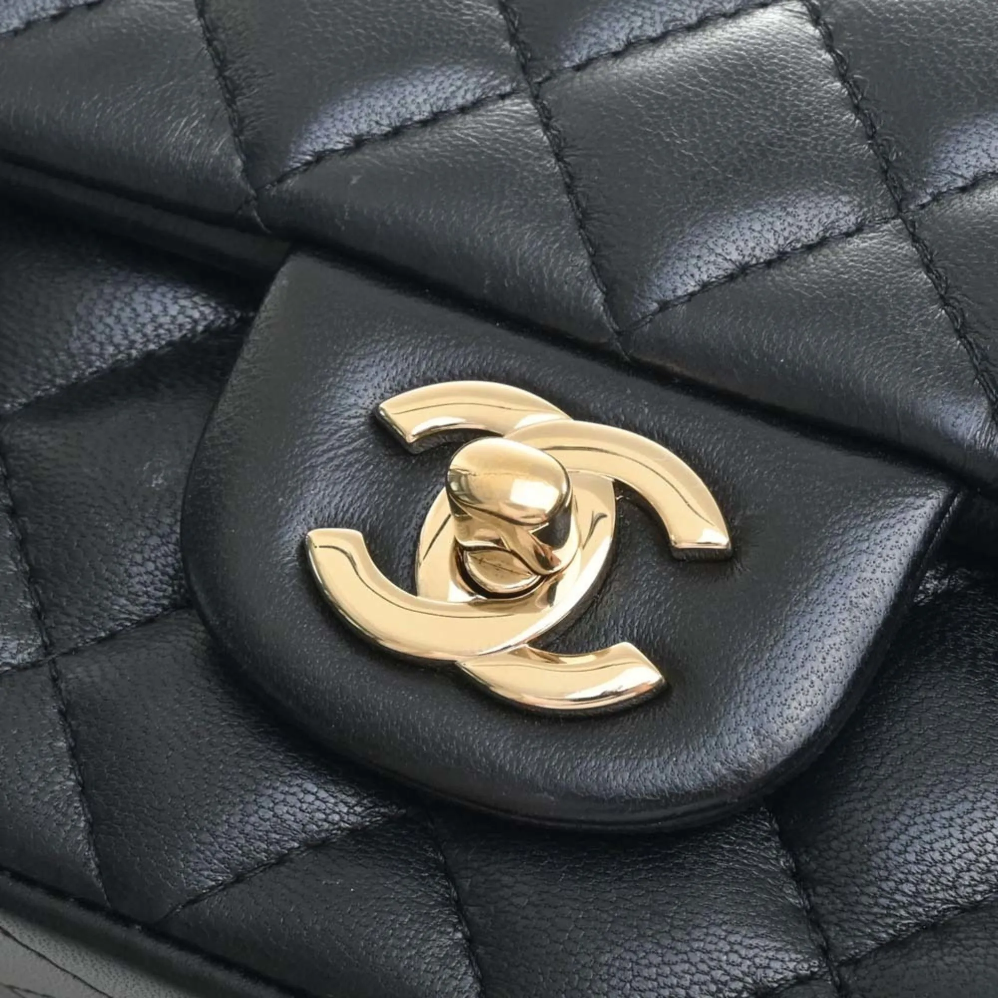 Chanel Lambskin Matelasse Coco Mark Chain Shoulder Bag A69900 Black Ladies