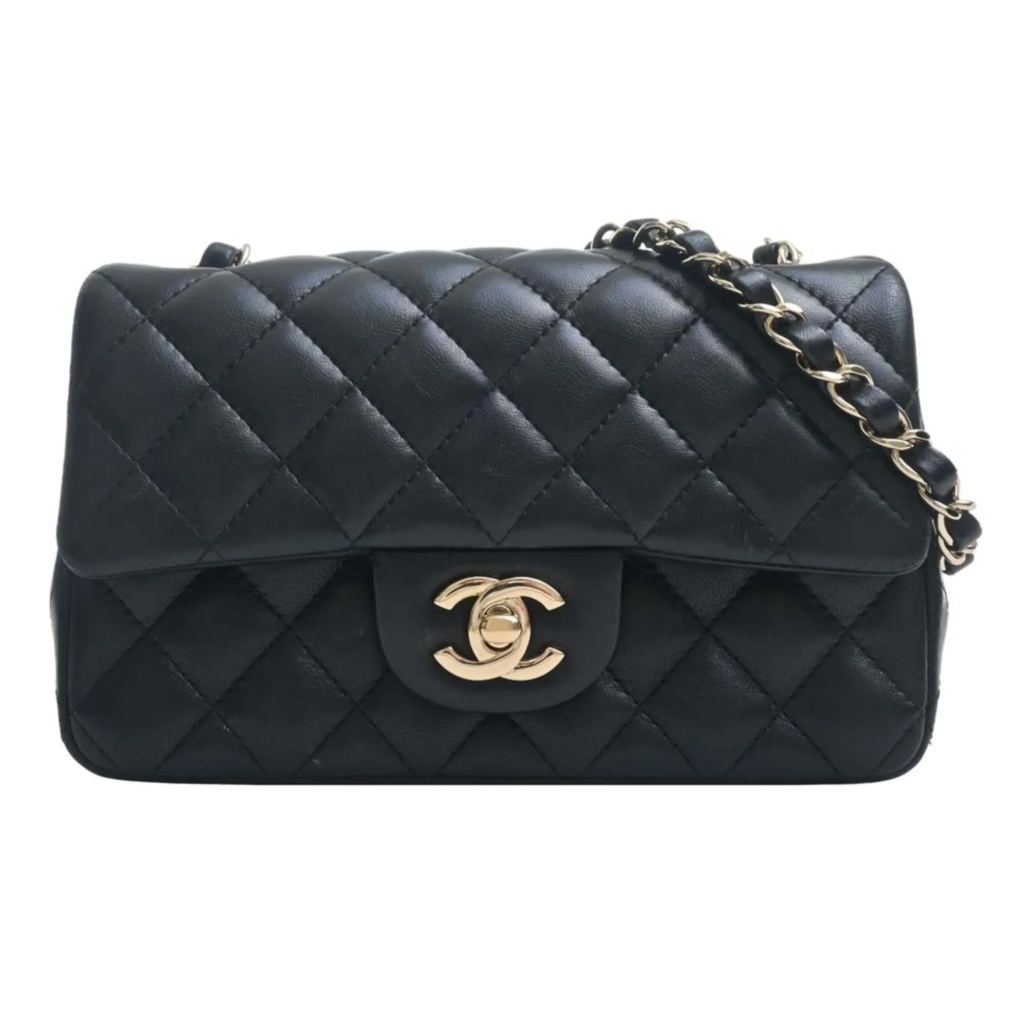 Chanel Lambskin Matelasse Coco Mark Chain Shoulder Bag A69900 Black Ladies
