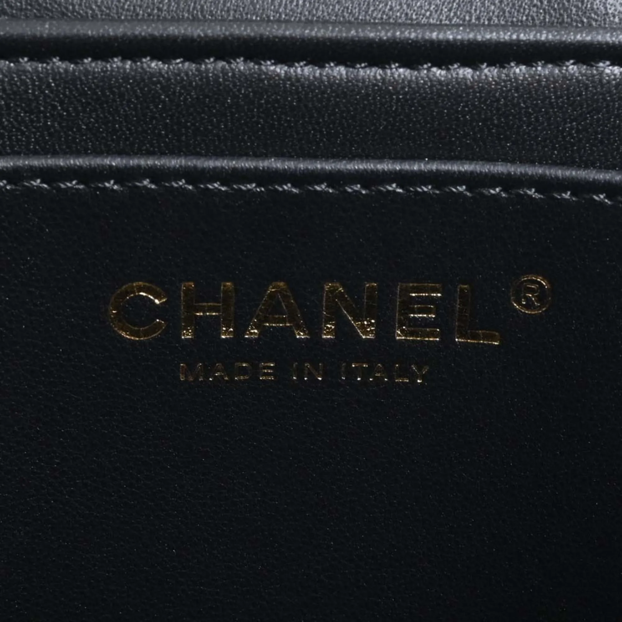 Chanel Lambskin Matelasse Coco Mark Vanity Bag Chain Shoulder Black Women's