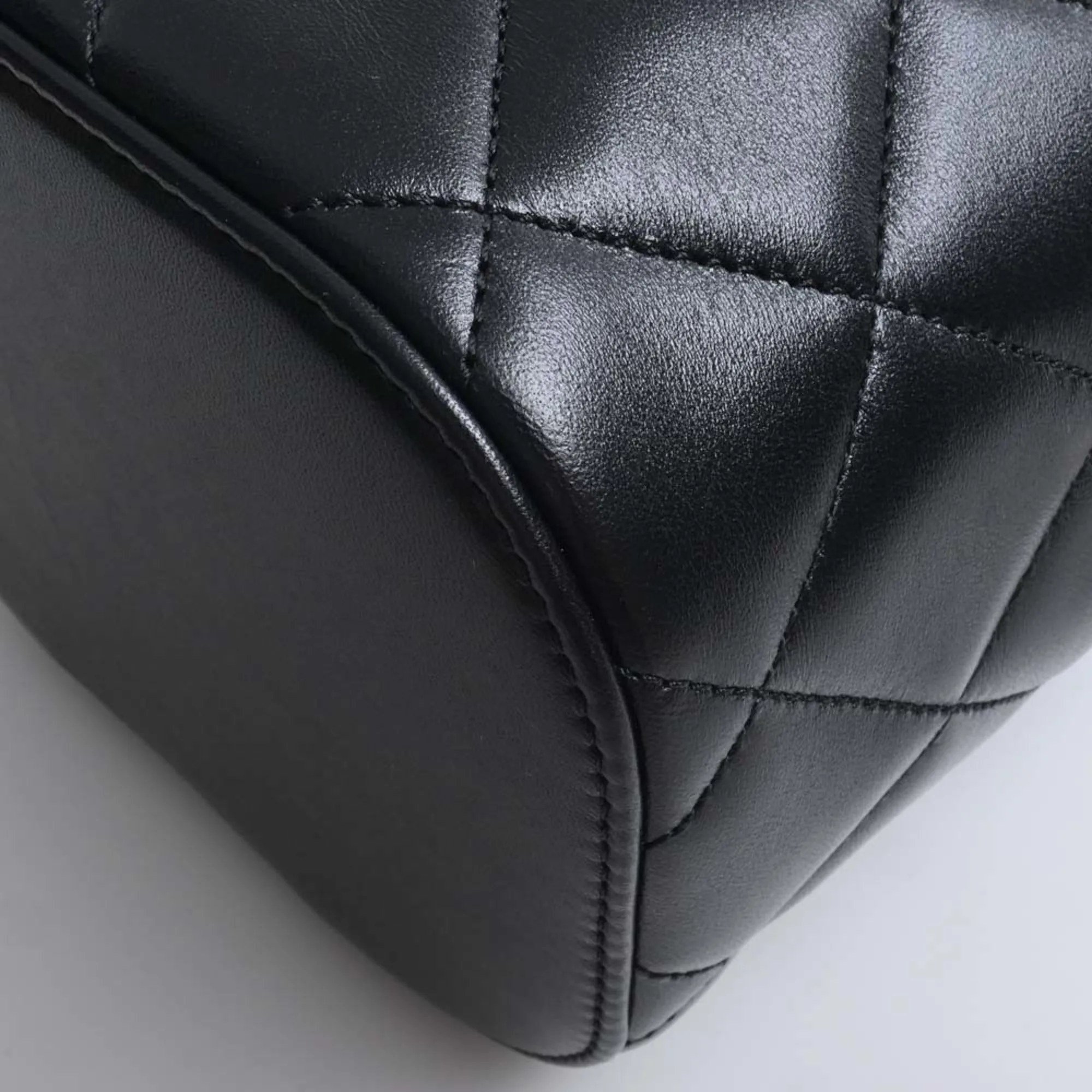 Chanel Lambskin Matelasse Coco Mark Vanity Bag Chain Shoulder Black Women's