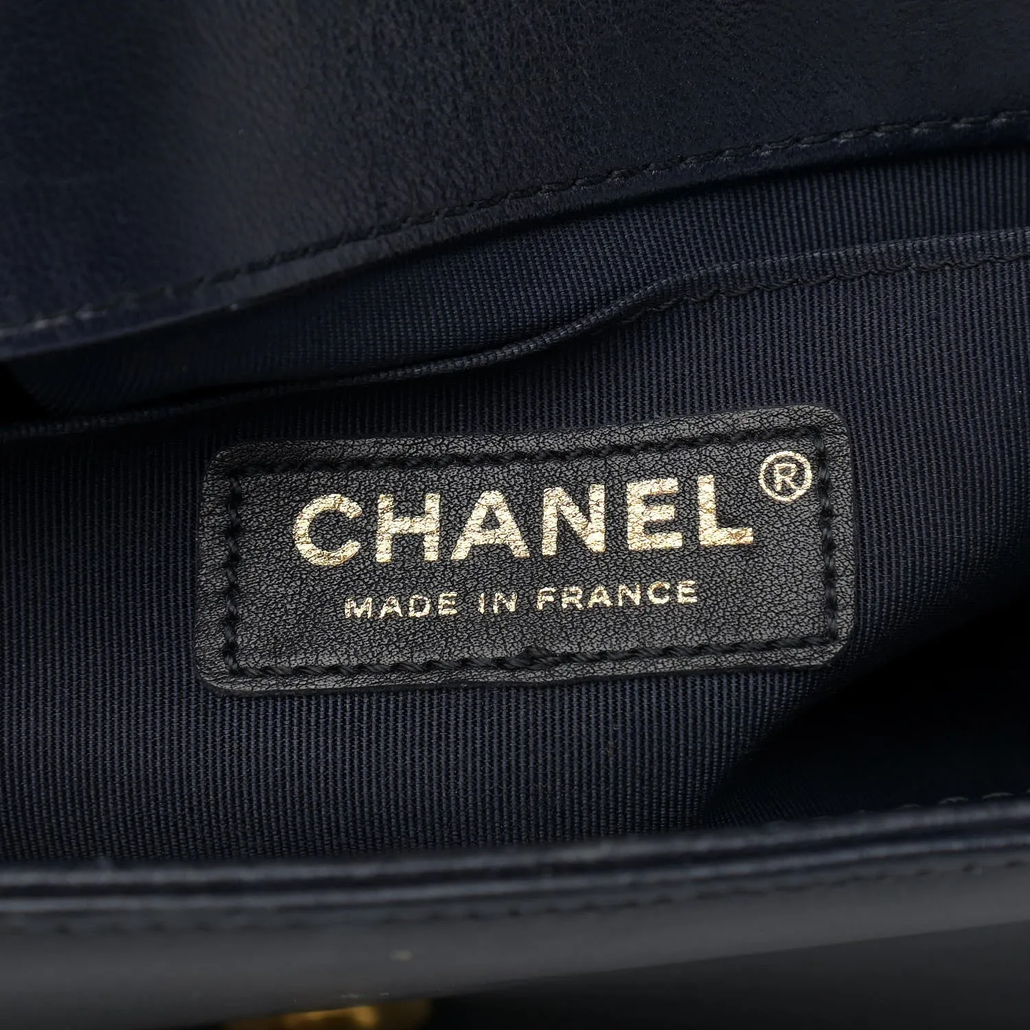 CHANEL LAMBSKIN QUILTED MEDIUM BOY FLAP BAG NAVY