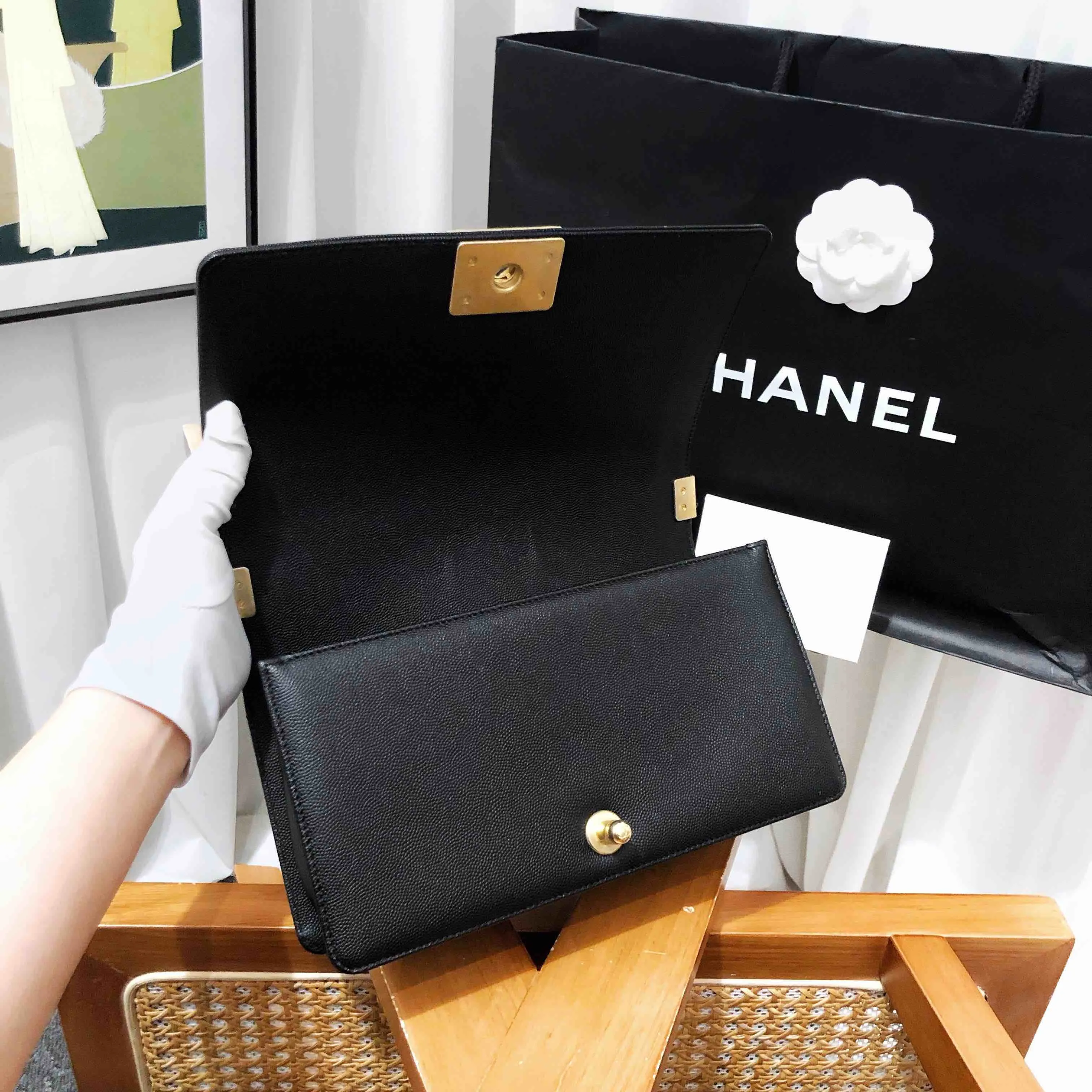Chanel Leboy Black Quilted Leather Shoulder Bag