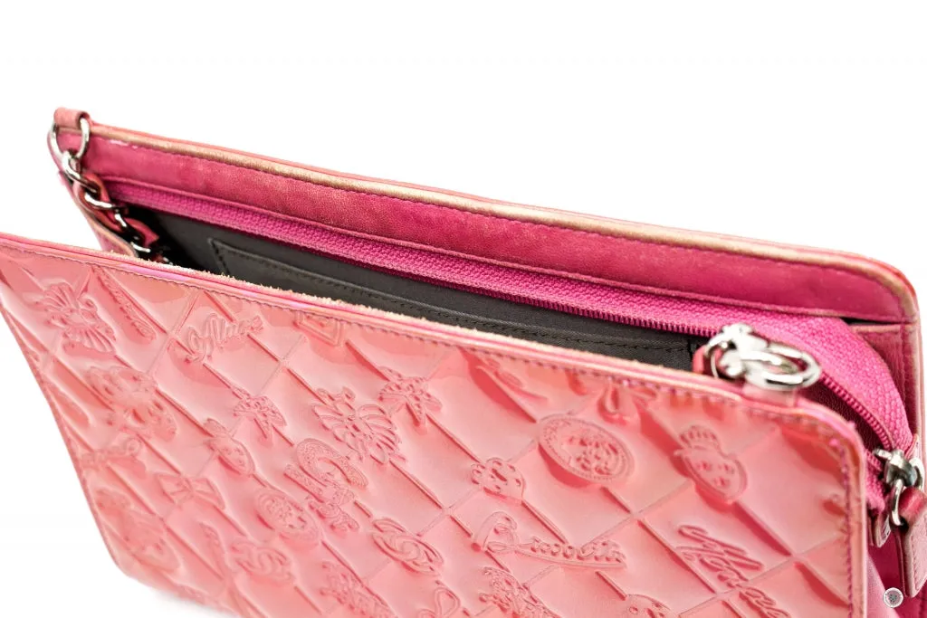 Chanel Mademoiselle Monaco Biarritz Purse Pink Patent Shoulder Bags Shw