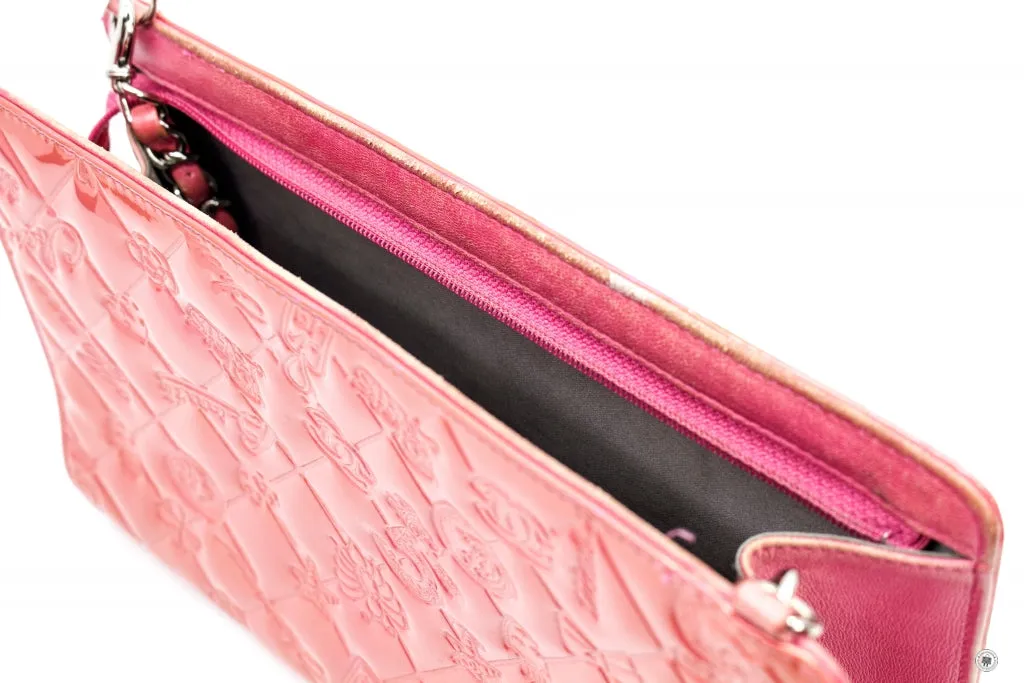 Chanel Mademoiselle Monaco Biarritz Purse Pink Patent Shoulder Bags Shw