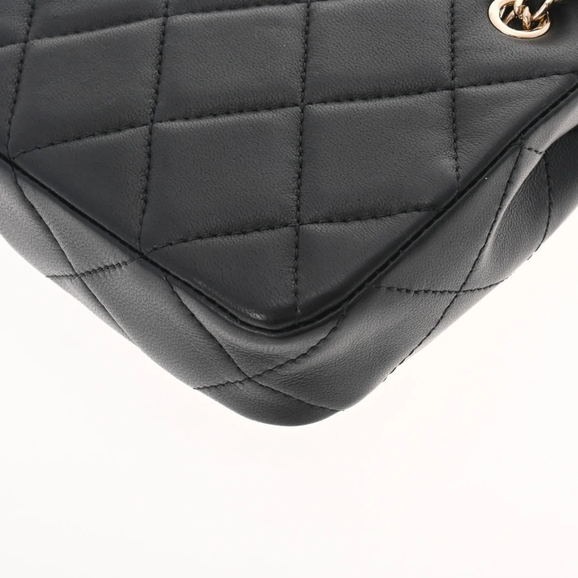 Chanel Matelasse Pochette Chain Shoulder Black Women's Lambskin Bag