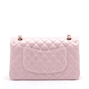 Chanel Matrasse 25  Double Flap Double Chain Bag Metallic Pink G  31st A01112